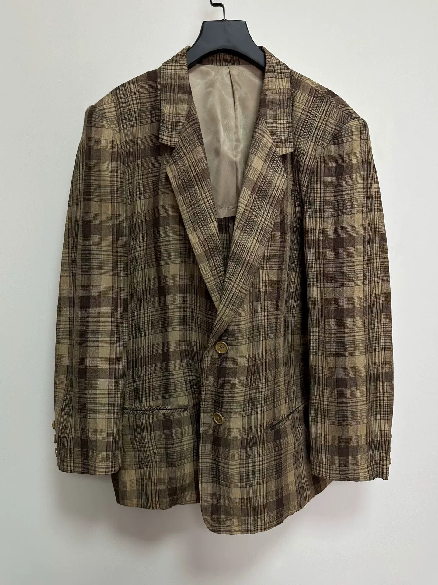 Y's for Men plaid linen jacket for men Size US S / EU 44-46 / 1 - 1 Thumbnail