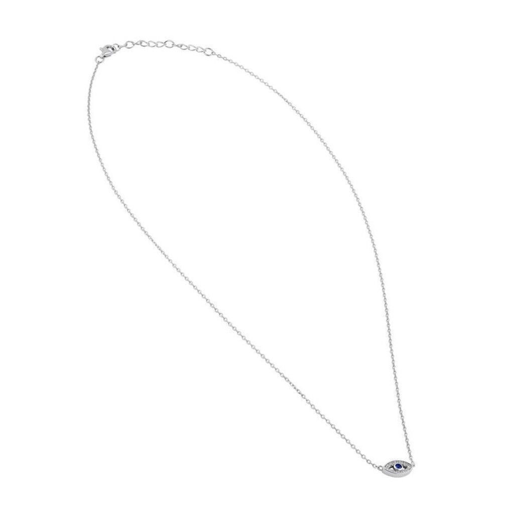 Other Sterling Silver Eye Blue Spinel CZ Necklace New Size ONE SIZE - 5 Thumbnail
