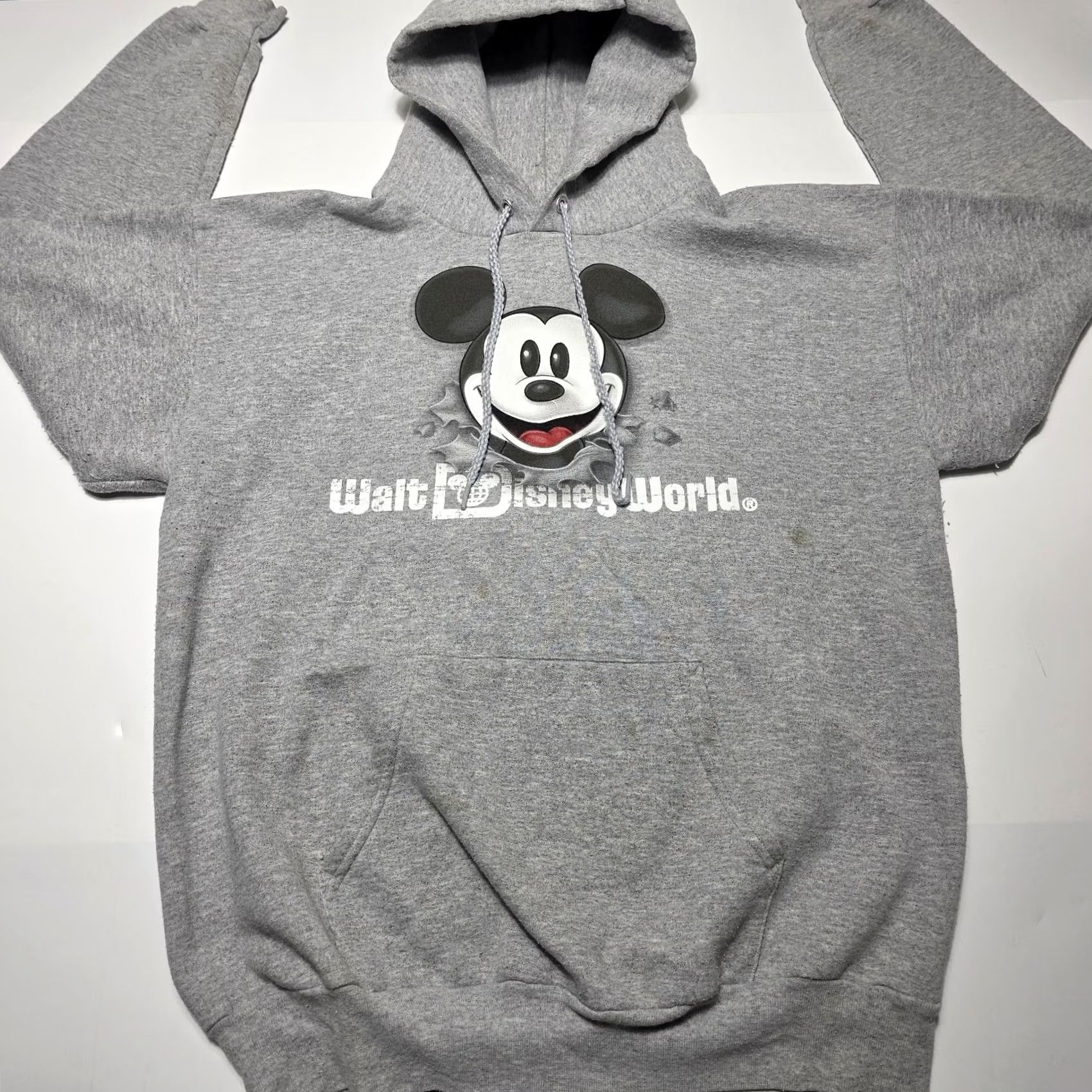Hanes Hanes Mickey Mouse Hoodie Double Sided Graphic Men Medium Hoodie US Disneyland Resort Hanes Mickey Mouse Gray Full Zip Pockets Size US M / EU 48-50 / 2 - 2 Thumbnail