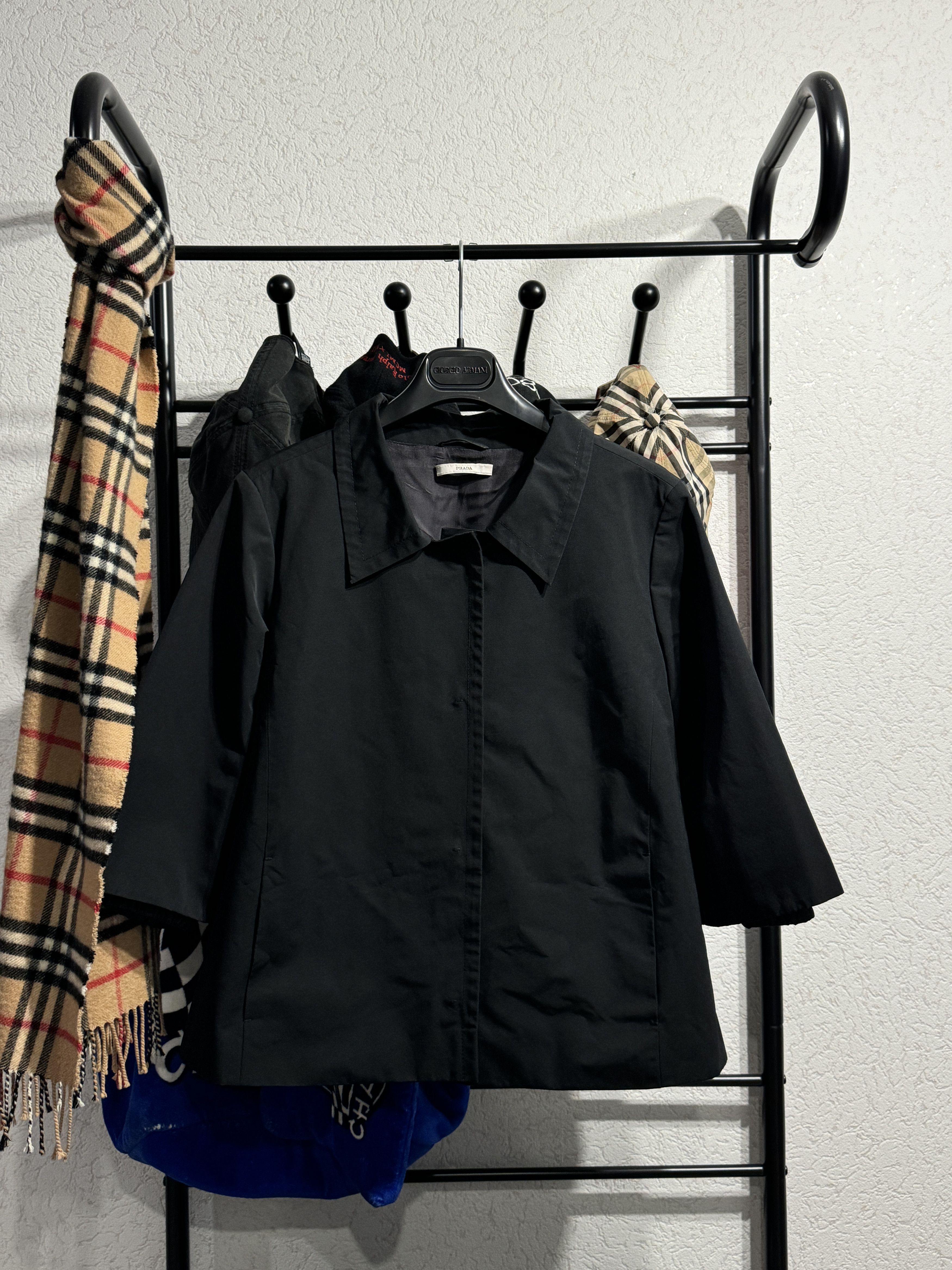 Prada Prada black belted boxy jacket Size M / US 6-8 / IT 42-44 - 1 Thumbnail