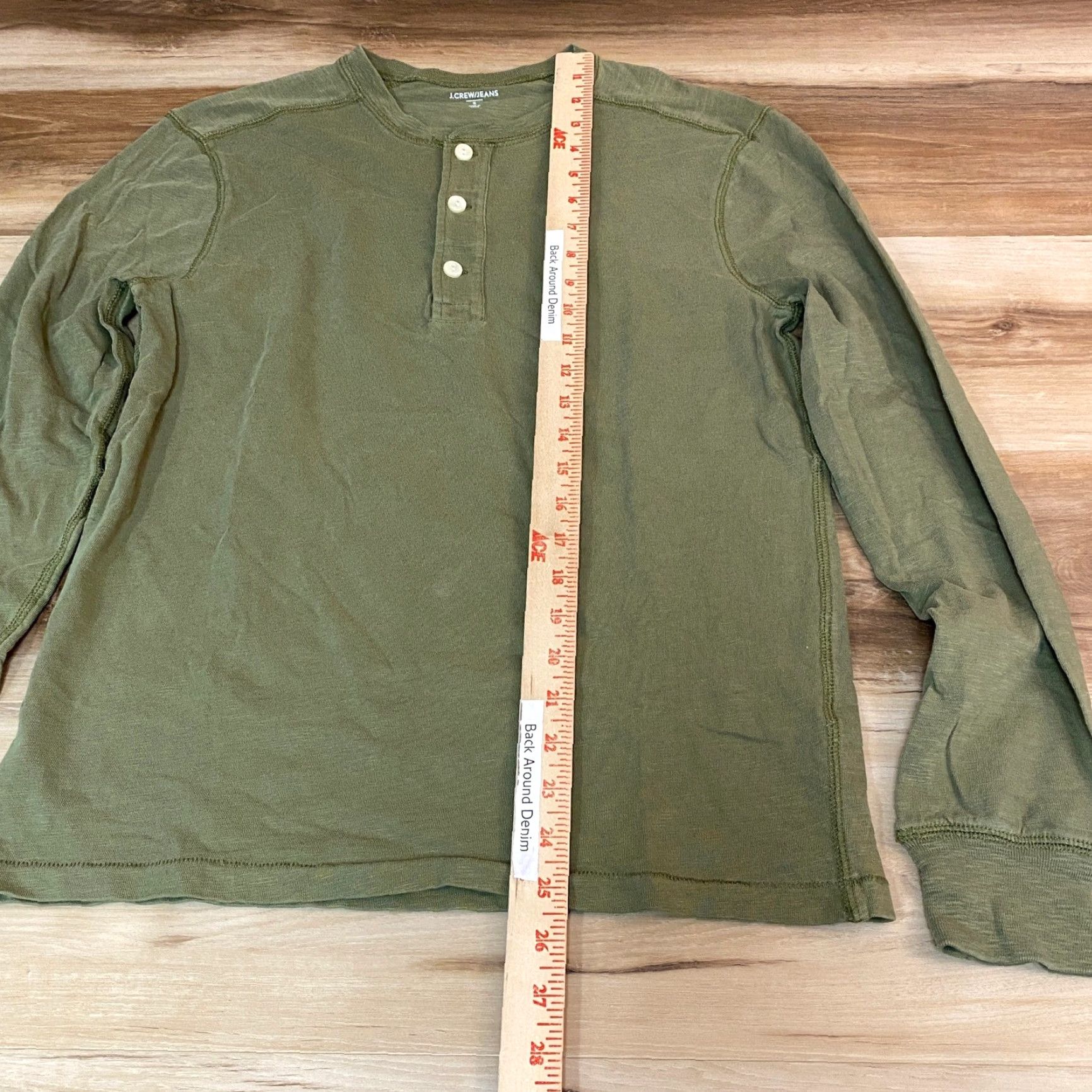 J.Crew J. Crew Henley T-Shirt Mens Small Army Green Long Sleeve Size US L / EU 52-54 / 3 - 6 Thumbnail