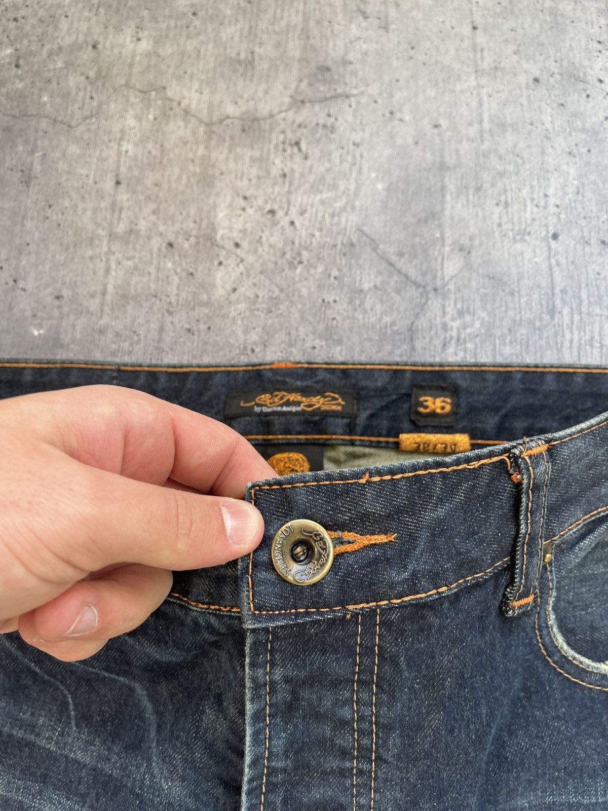 Ed Hardy × Japanese Brand × Vintage Vintage Ed Hardy Jeans Big logo Y2K Size US 36 / EU 52 - 9 Thumbnail