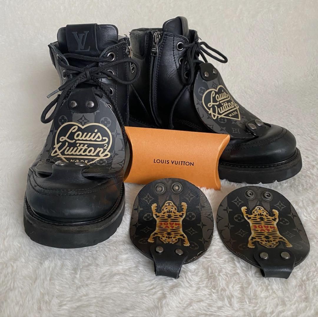 靴 Louis Vuitton Human Made Boots LOUIS VUITTON x NIGO Human Made Oberkampf Line Boots Black 8