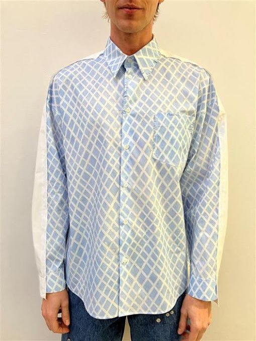 o1w1db11125 Cotton Poplin Shirt in Blue/White