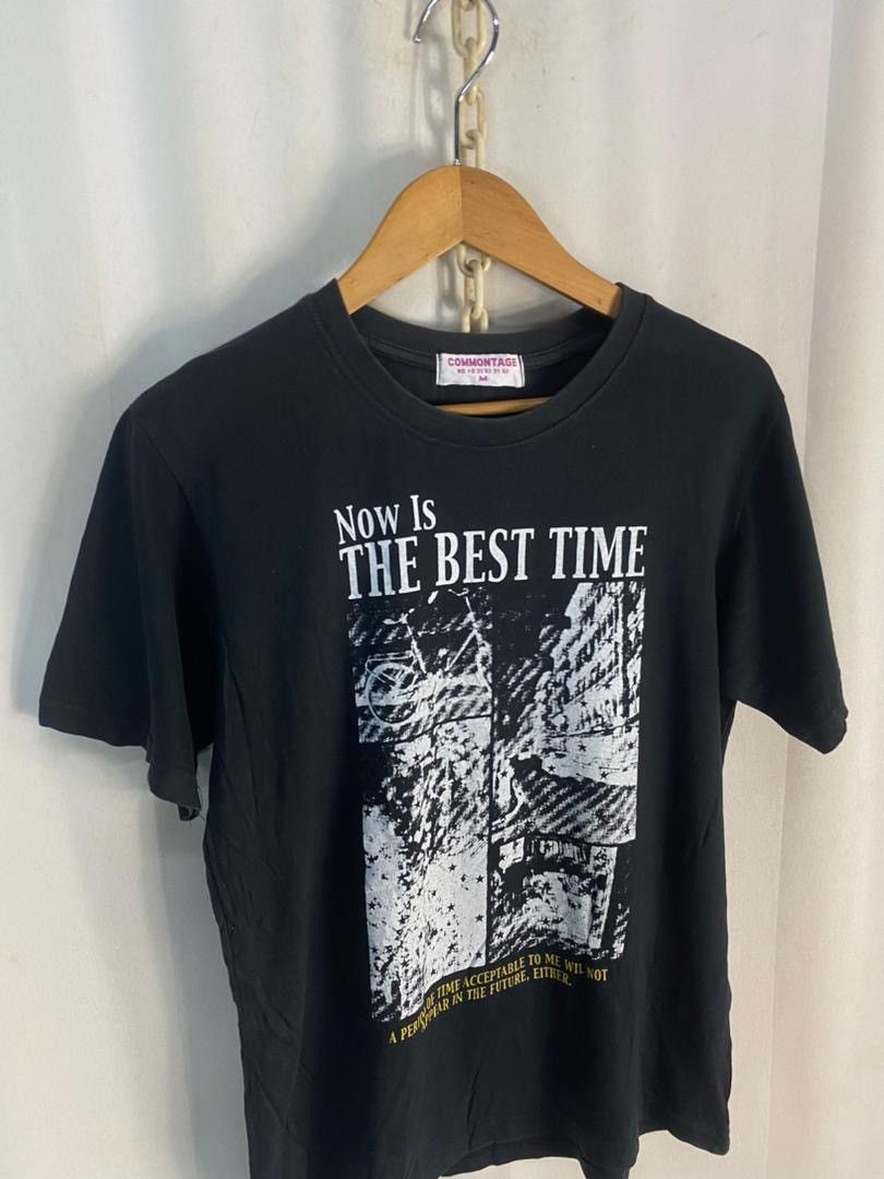 Japanese Brand “Now is the best time”printed tshirt by commontage Size US S / EU 44-46 / 1 - 3 Thumbnail