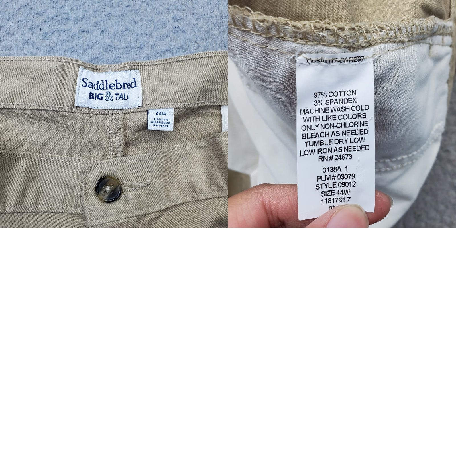 Vintage Saddlebred Mens Chino Shorts 44W Tan Flat Front Stretch 09012 Casual Summer Nicaraguan? Size US 44 / EU 60 - 8 Thumbnail