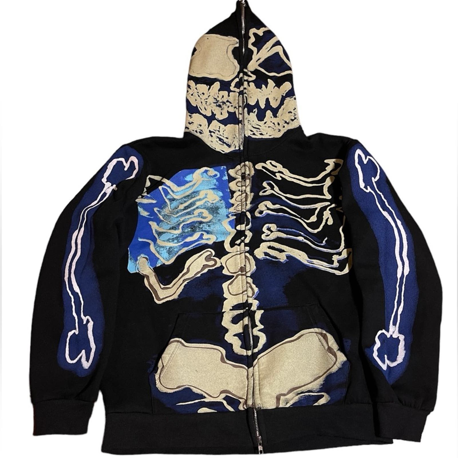 Travis Scott Four Cactus Skeleton Graffiti Full Zip Hoodie 'Black