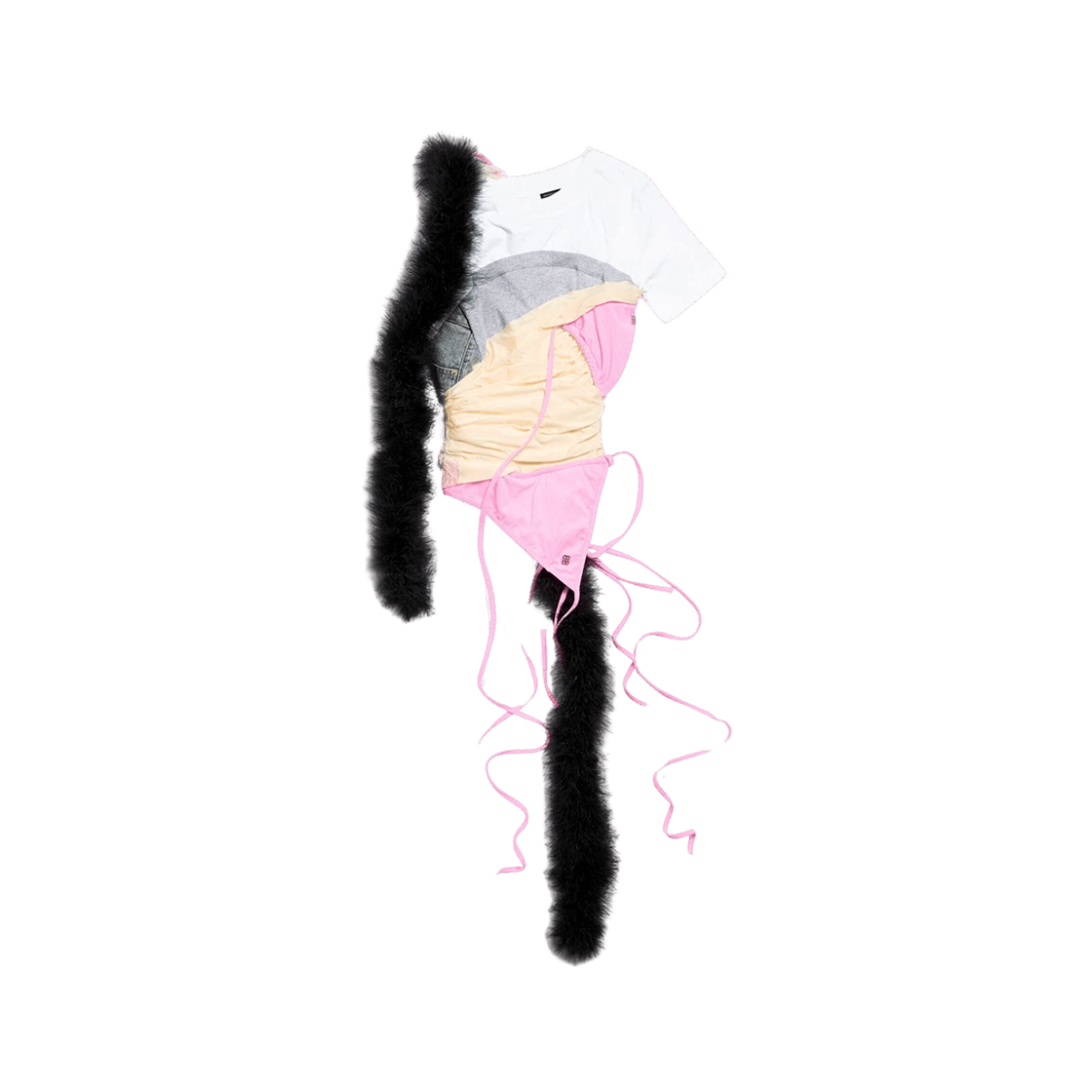 Balenciaga o1tr1nto0426 Messy Patched Top in Multicolor Size S / US 4 / IT 40 - 1 Thumbnail