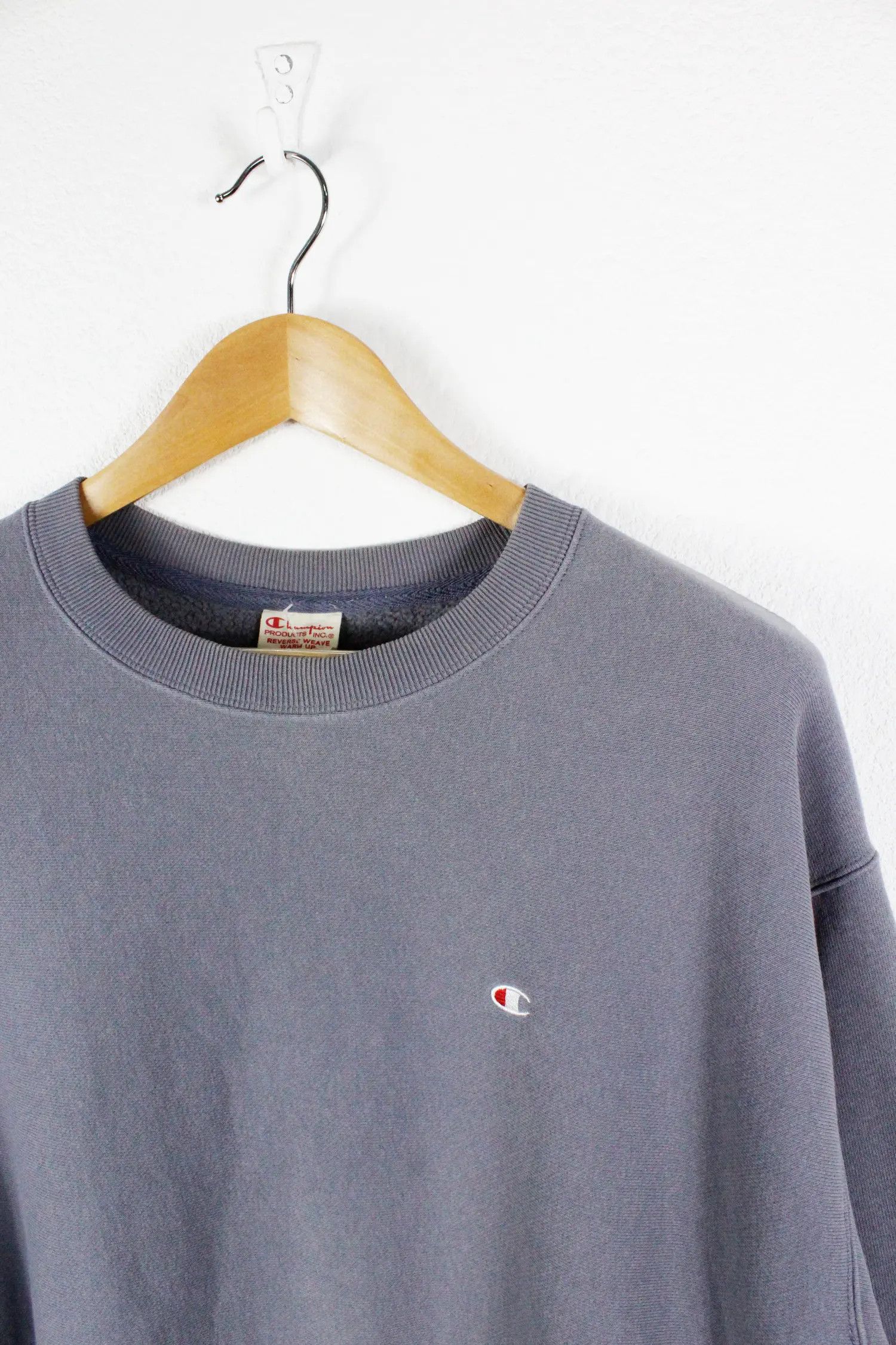 Champion × Vintage Champion Reverse Weave Logo Pale Grey Crew Sweatshirt XL Size US XL / EU 56 / 4 - 2 Thumbnail