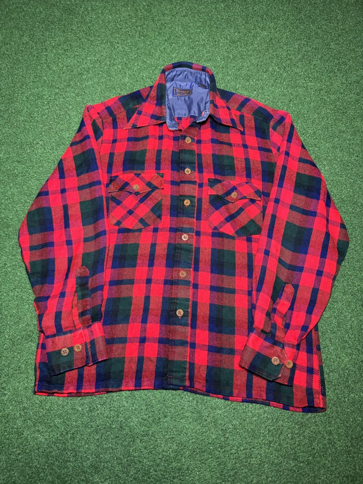 Vintage Vintage Rugged Plaid Flannel Virgin Acrylic Soft L Shirt Size US L / EU 52-54 / 3 - 1 Thumbnail