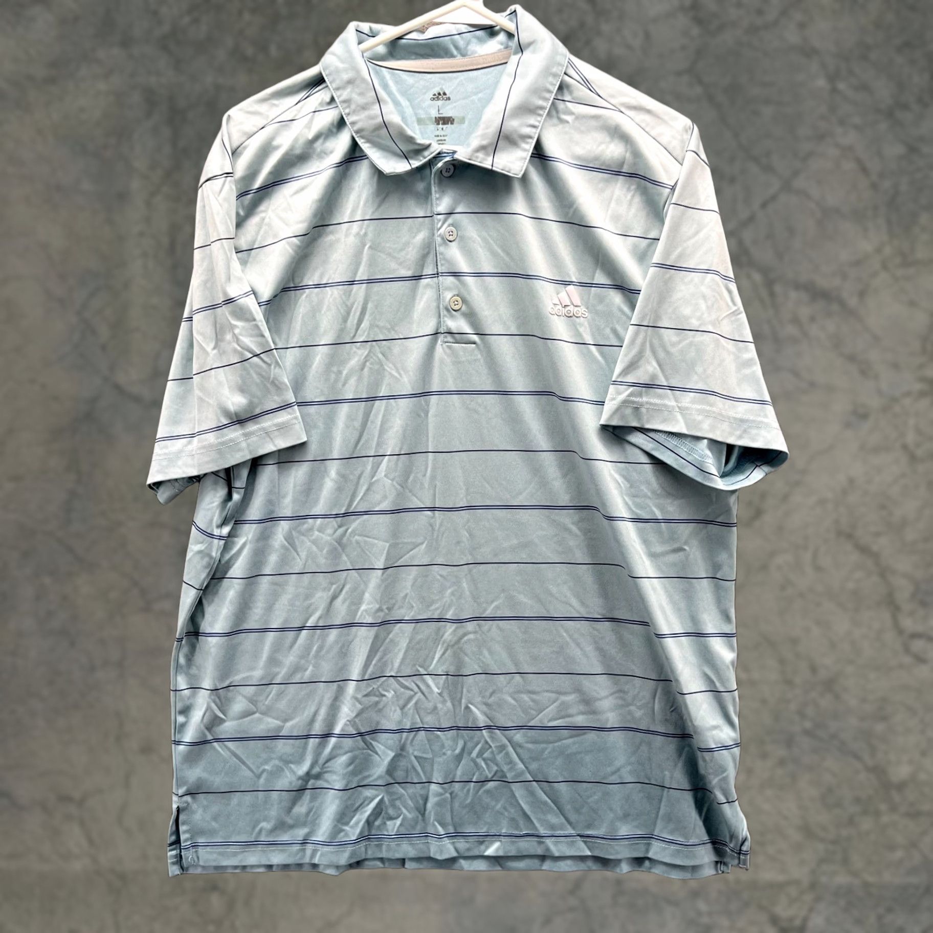 Adidas Adidas Polo Shirt Mens Large Blue Stripes Preppy 365 Performance Golf Climalite Shirt Size US L / EU 52-54 / 3 - 1 Thumbnail