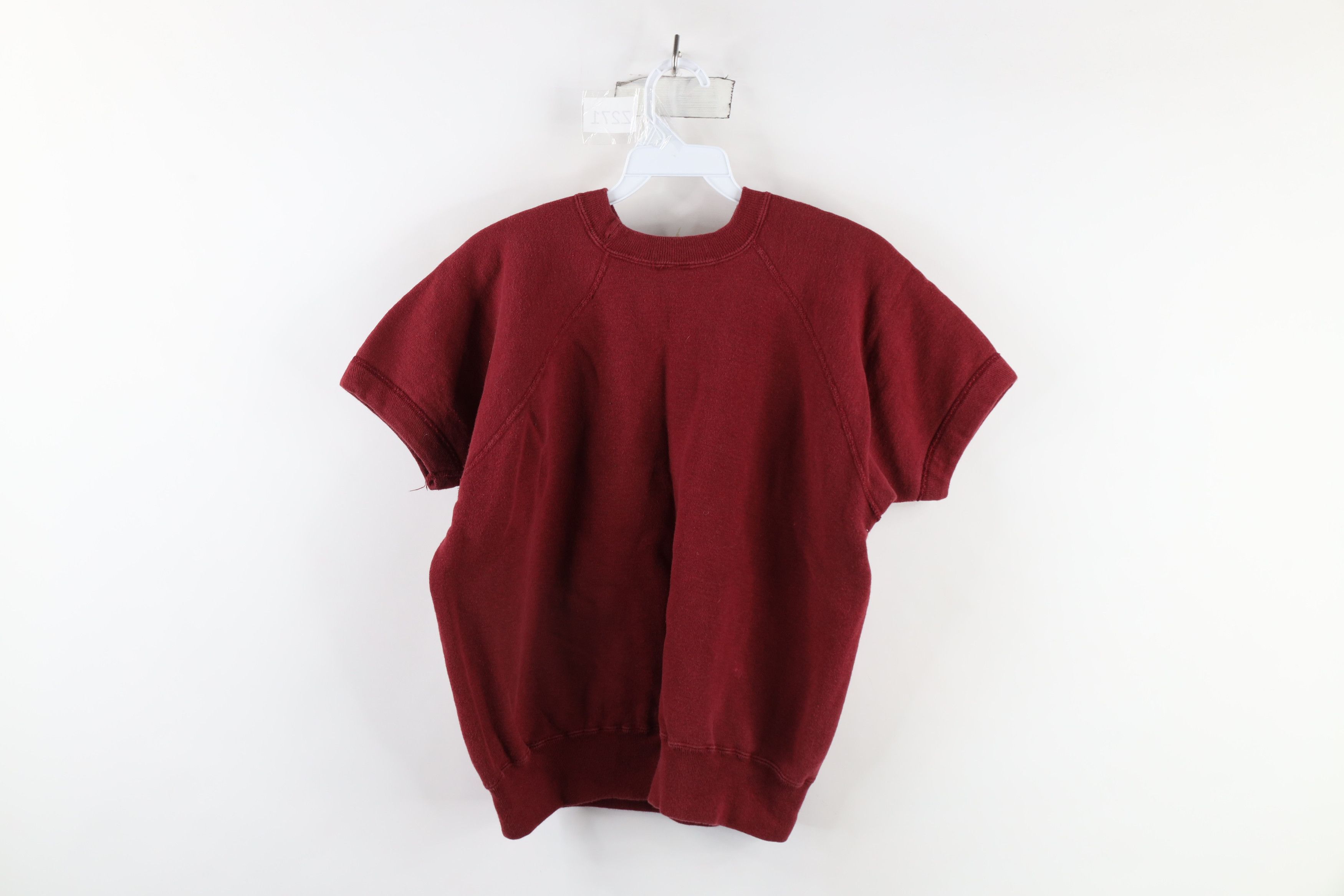 Vintage Vintage 40s 50s Blank Cotton Short Sleeve Sweatshirt Red USA Size L / US 10 / IT 46 - 8 Thumbnail