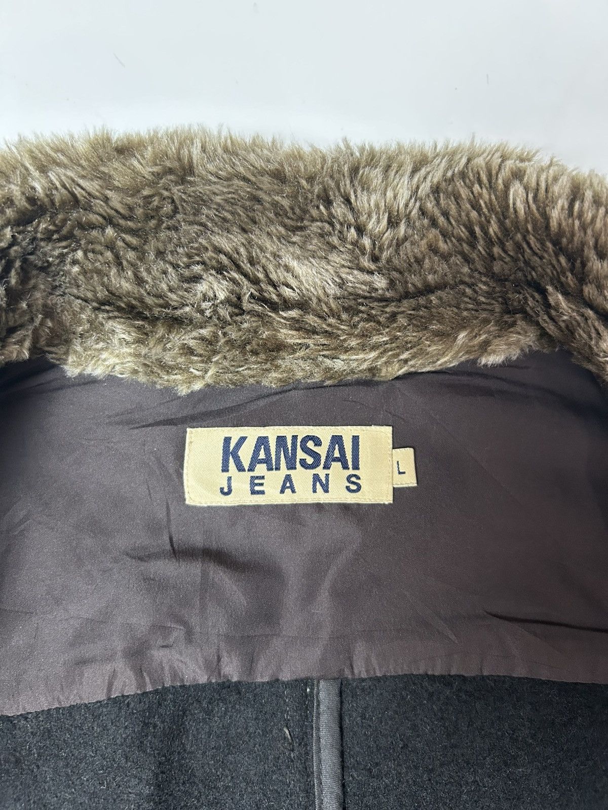 Japanese Brand × Kansai Yamamoto × Vintage VINTAGE KANSAI JEANS WOOL FUR JACKET Size US L / EU 52-54 / 3 - 4 Thumbnail