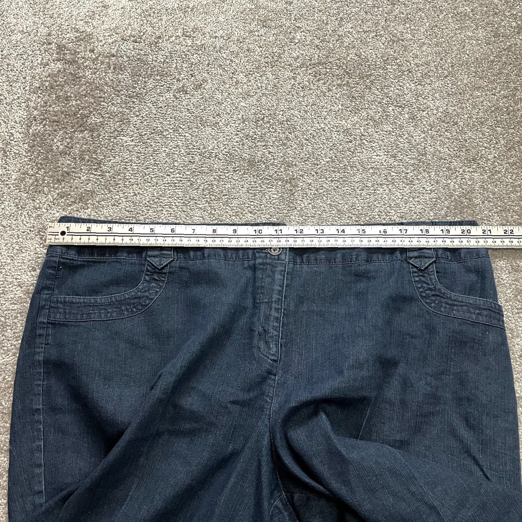 Vintage VINTAGE Cato Women's Chino Shorts Plus Size 20W Blue Chambray Cotton Casual Pockets 10" Inseam Size 42" / US 20 - 5 Thumbnail