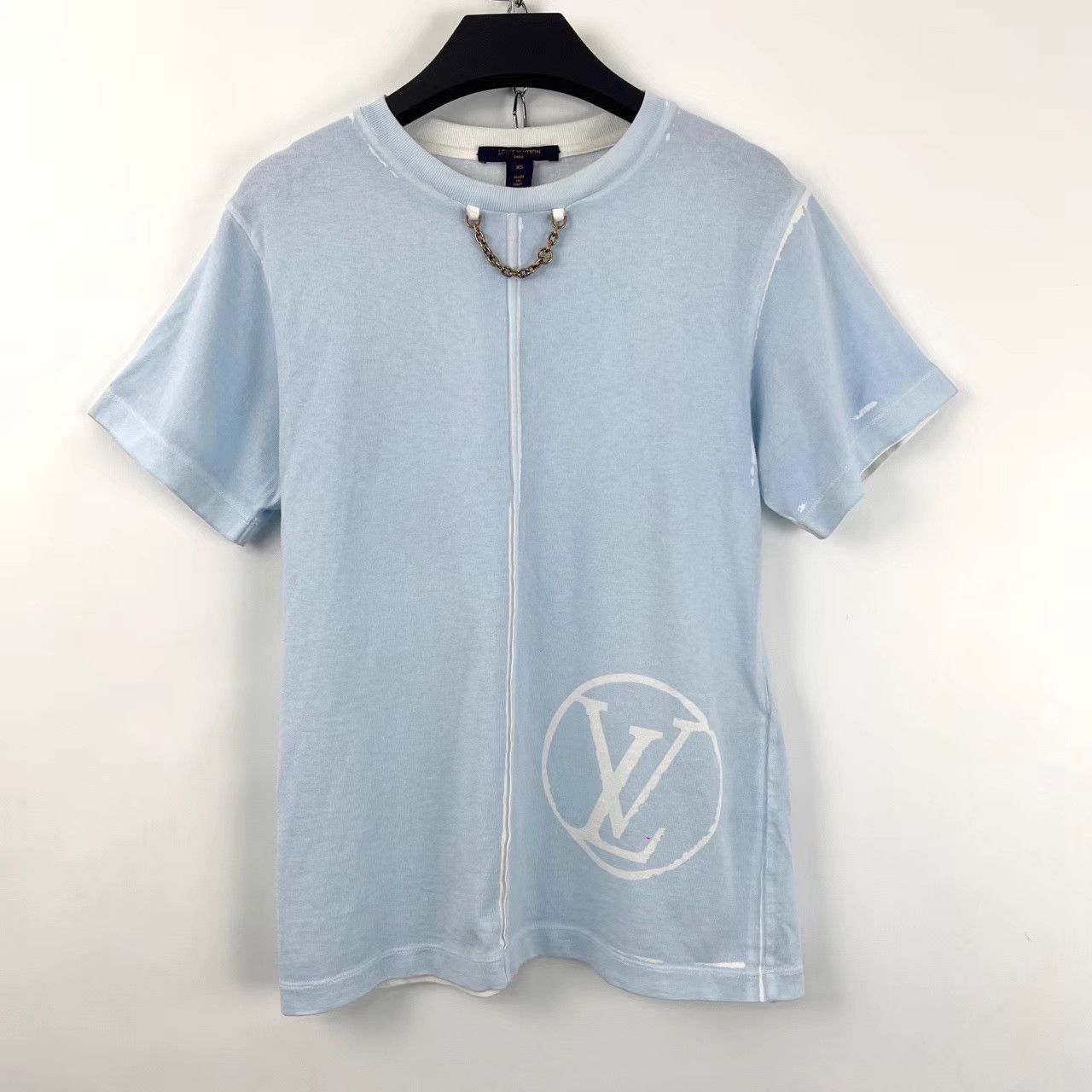 Louis Vuitton Louis Vuitton Blue Chain Logo Print Short Sleeve K12 Size US XS / EU 42 / 0 - 1 Thumbnail