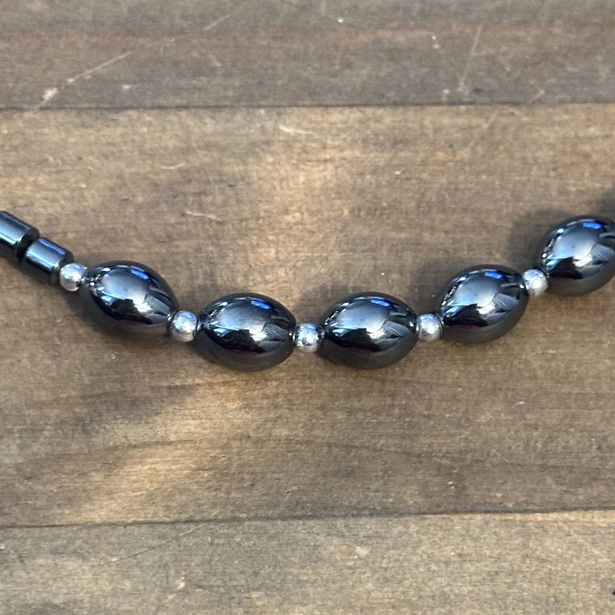 Vintage Vintage hematite barrel bead necklace Size ONE SIZE - 3 Thumbnail