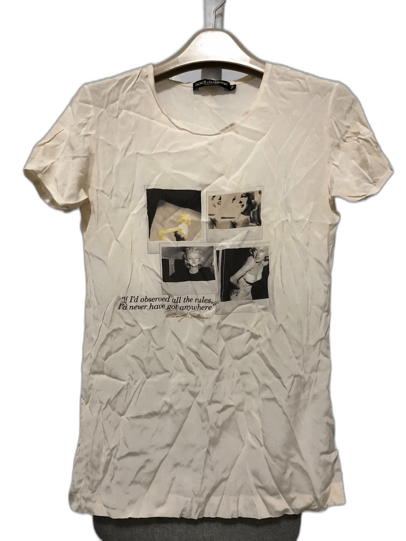 Dolce & Gabbana Dolce&Gabbana Women's Short Sleeve Silk T-Shirt Size US S / EU 44-46 / 1 - 1 Thumbnail