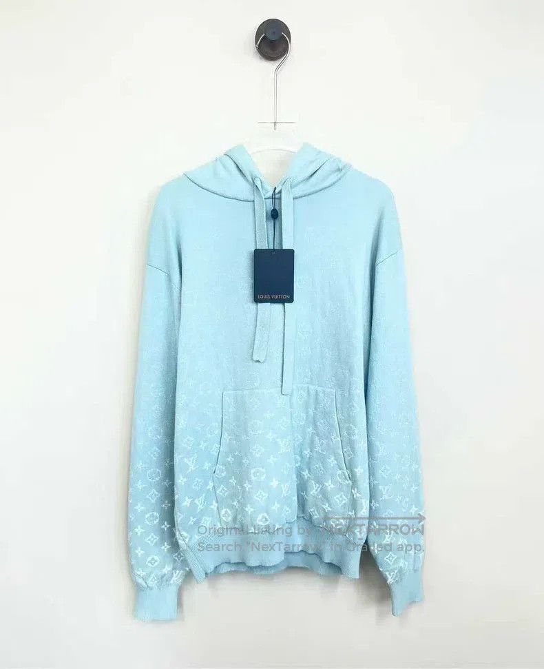 Louis Vuitton Louis Vuitton Blue Ombré full-print logo knit hoodie Size US XS / EU 42 / 0 - 1 Thumbnail
