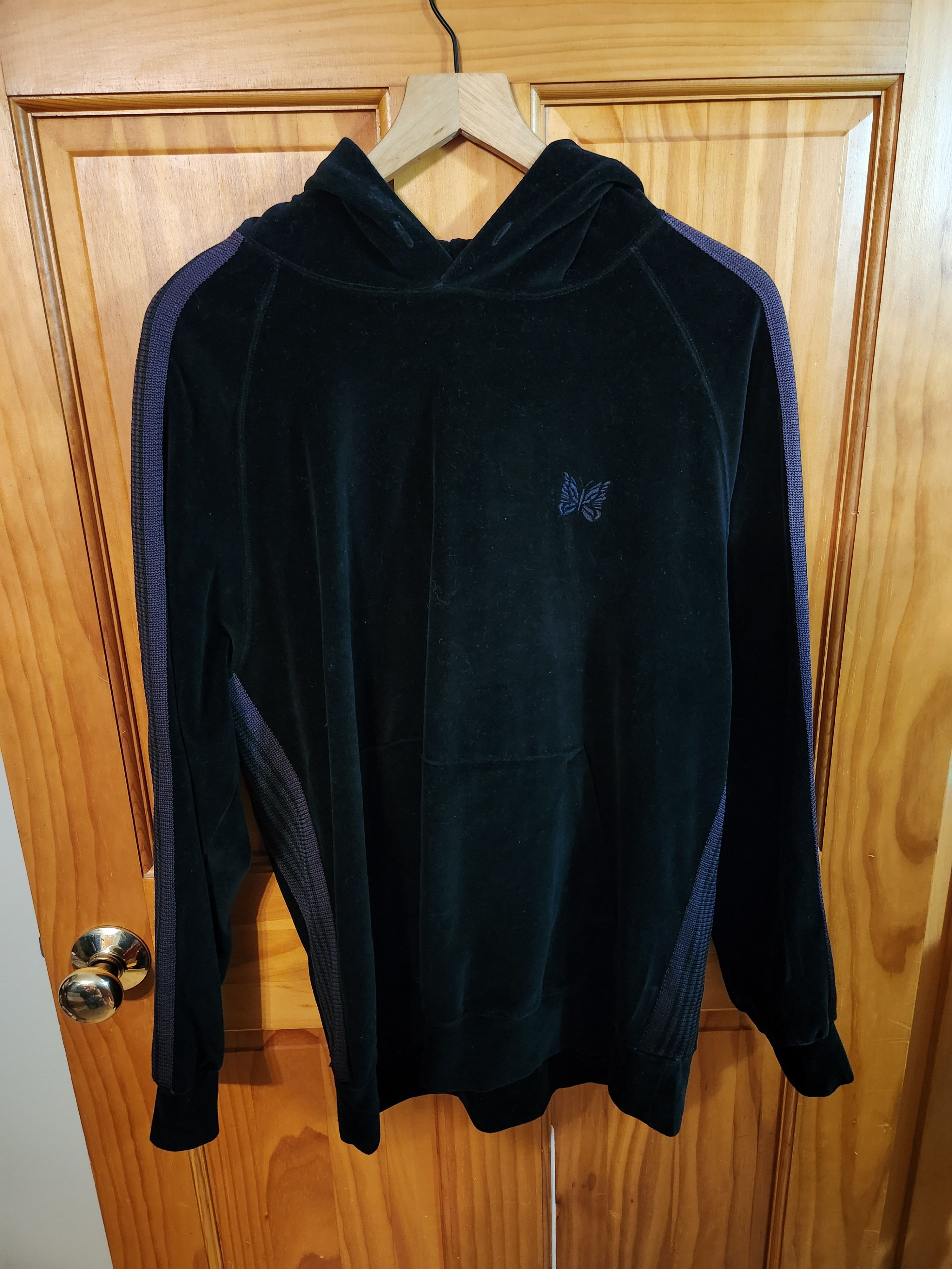 Needles Needles Velour Purple and Black Track Hoodie Size US L / EU 52-54 / 3 - 1 Thumbnail