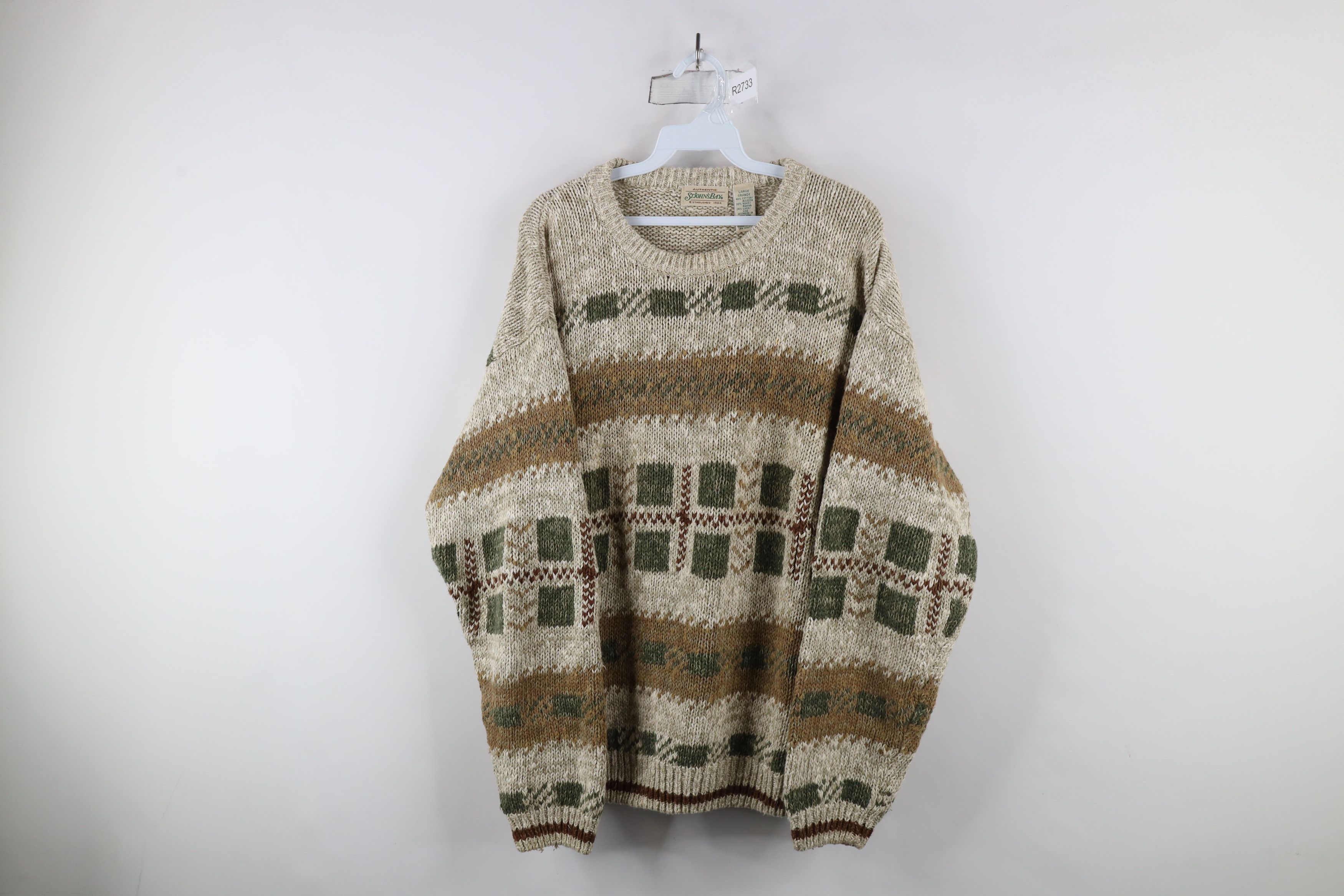 Vintage Vintage 90s Streetwear Blend Chunky Knit Sweater Earth Tone Size US L / EU 52-54 / 3 - 1 Thumbnail