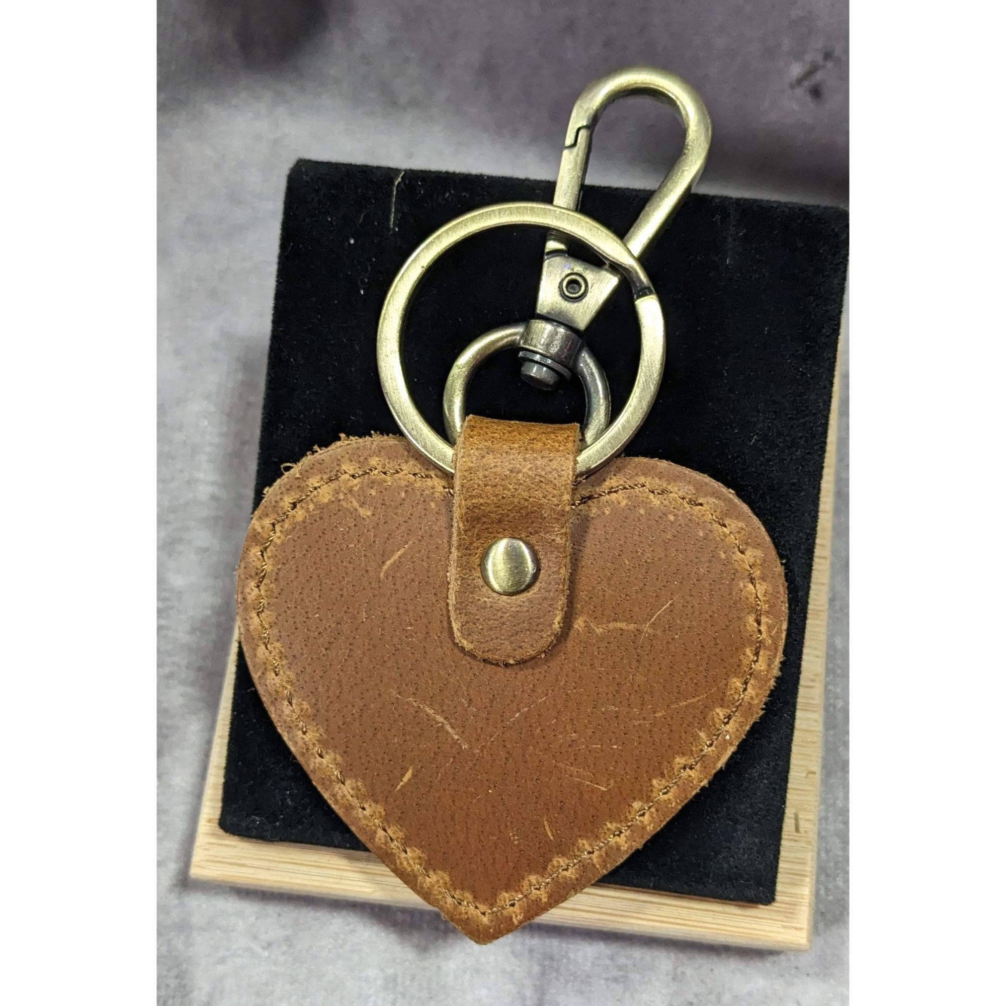 Other S-Zone Brown Leather Heart Shaped Keychain Size ONE SIZE - 4 Thumbnail