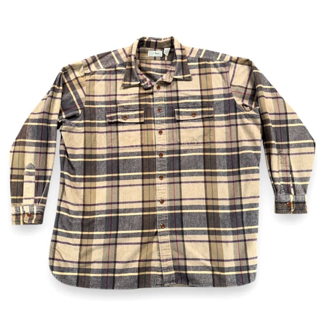 Vintage Vintage LL Bean Shirt Adult 2XL Brown Plaid Chamois Flannel Outdoor Tall 90s Size US XXL / EU 58 / 5 - 2 Thumbnail