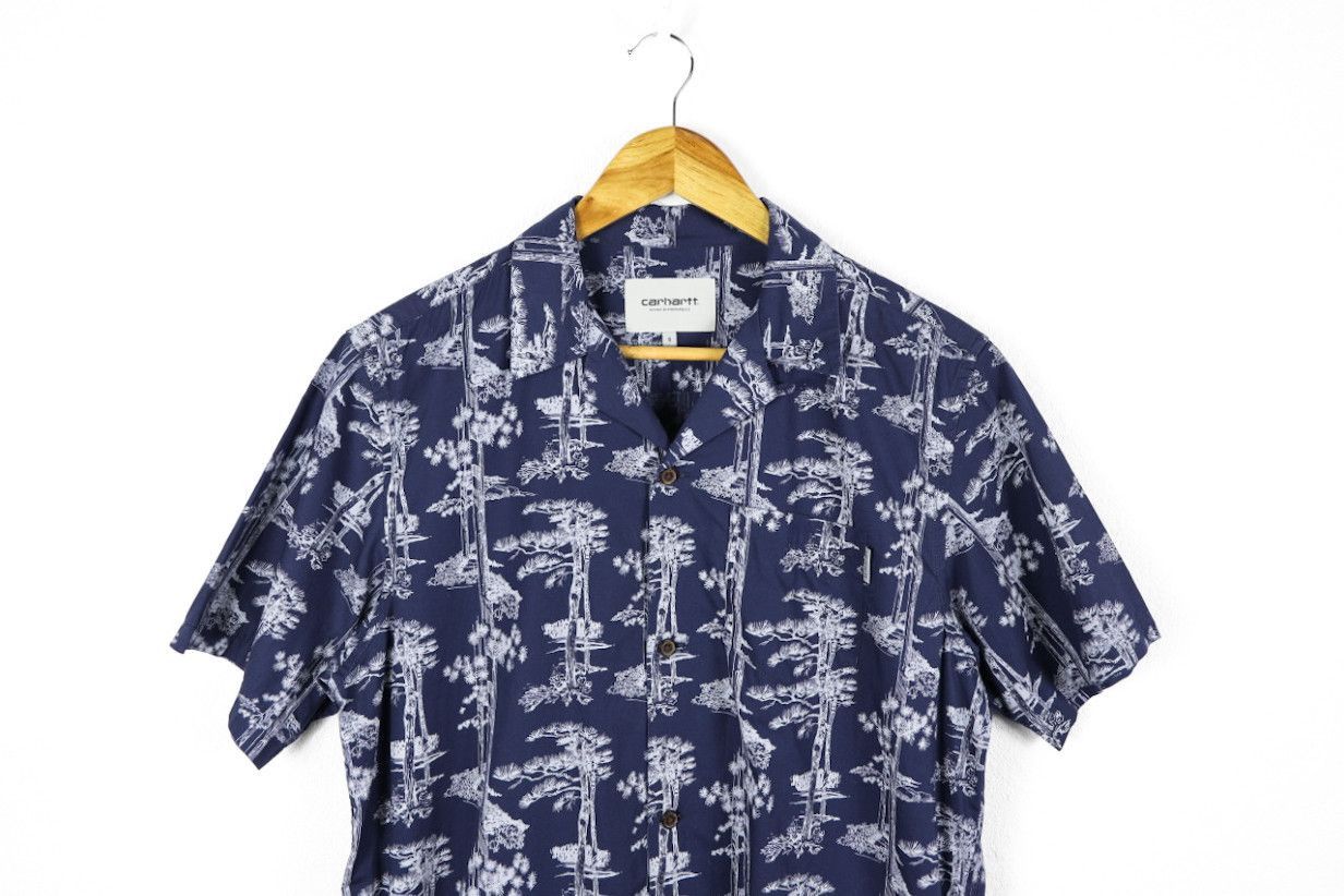 Carhartt × Carhartt Wip Carhartt Wip Pine Printed Camp Collar Hawaii Hawaiian Shirt Size US S / EU 44-46 / 1 - 2 Thumbnail