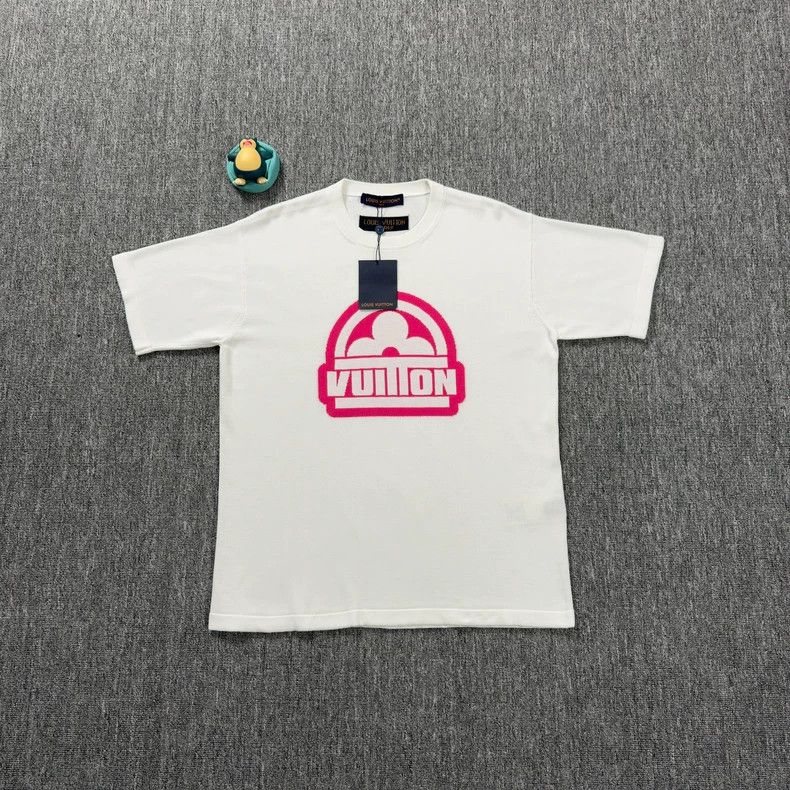 Louis Vuitton LOUIS VUITTON White and Pink Logo Short Sleeve 2501-Nextarr Size US L / EU 52-54 / 3 - 1 Thumbnail