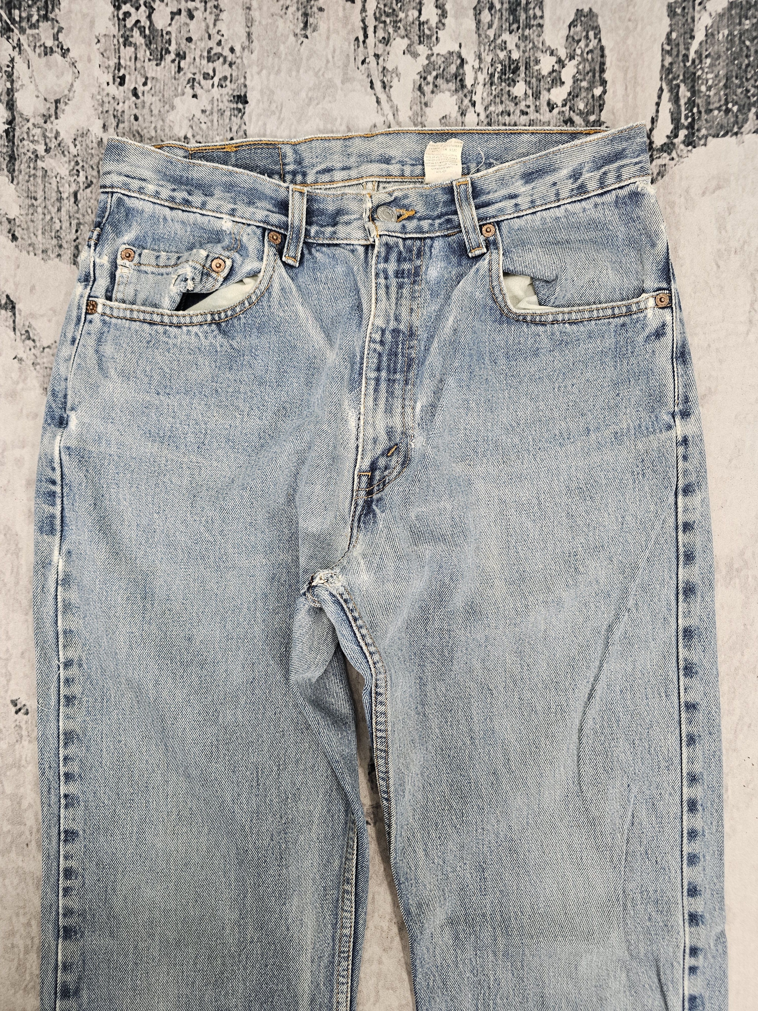 Levi's Vintage Clothing Vtg LEVIS 505 Regular Fit Faded Ripped Blue Jeans L0575 Size US 32 / EU 48 - 8 Thumbnail