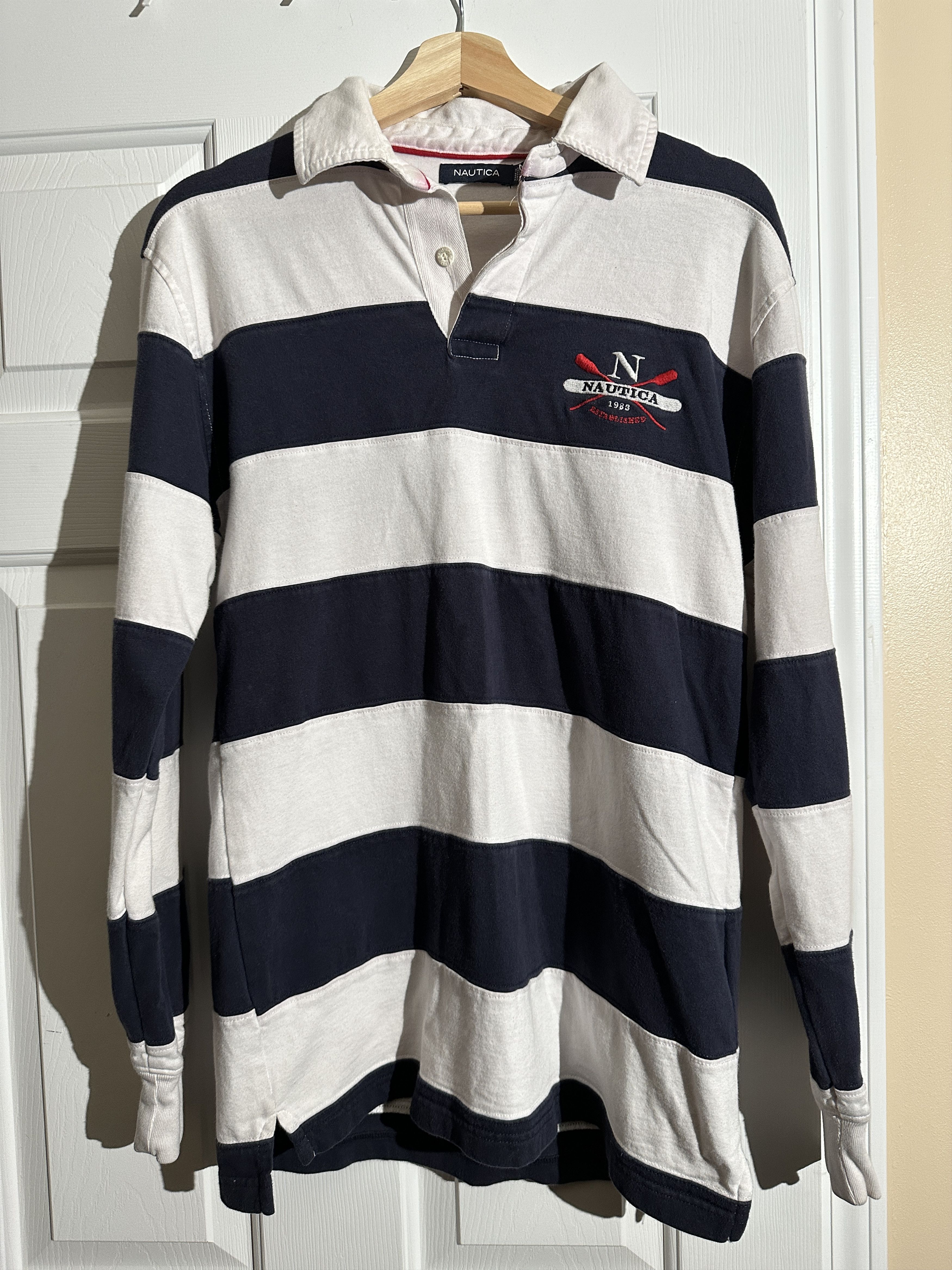 Nautica Vintage Stripped Nautica Rugby Size US M / EU 48-50 / 2 - 1 Thumbnail
