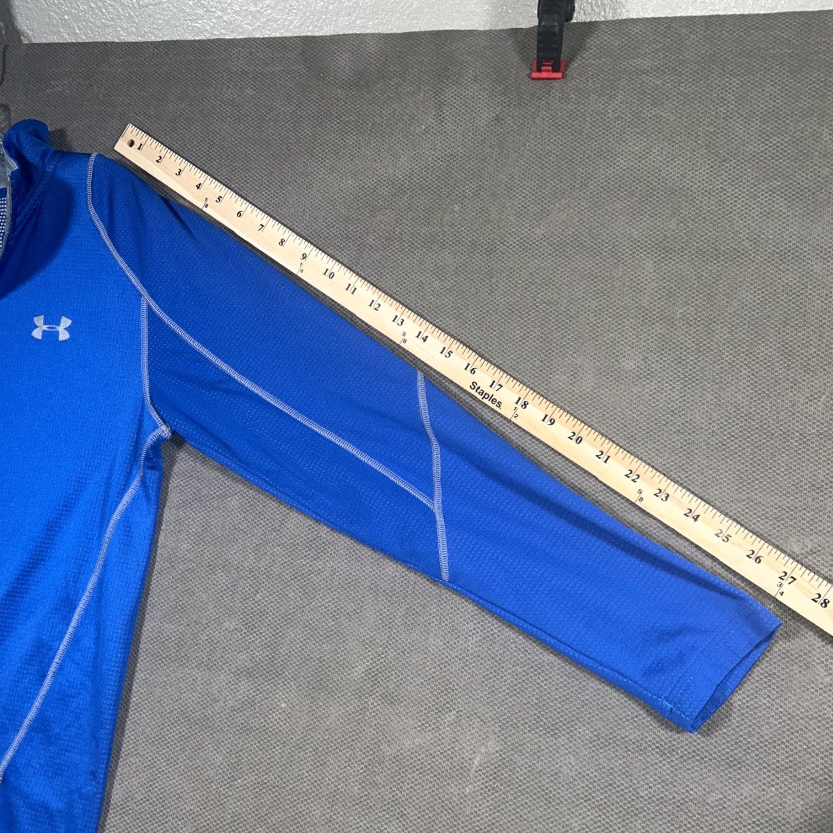 Under Armour Under Armour Fitted Mens Medium 1/4 Zip Pullover ColdGear Long Sleeve Blue Size US M / EU 48-50 / 2 - 7 Thumbnail