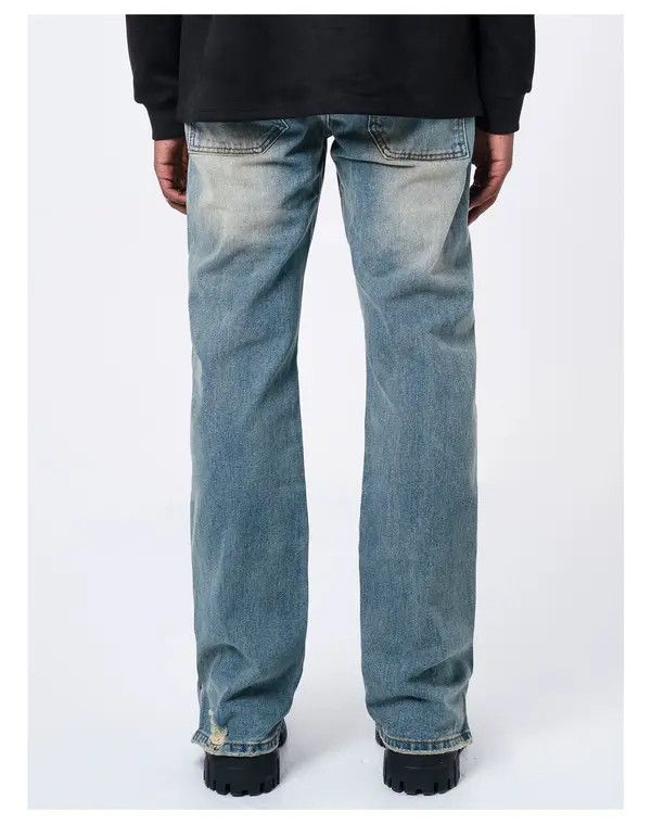 Jean VIBE washed faded damaged flared carpenter jeans Size US 30 / EU 46 - 6 Thumbnail