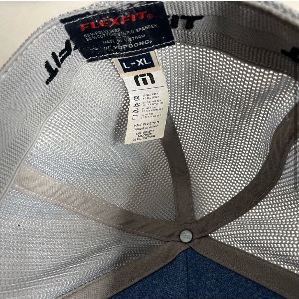 TravisMathew TRAVIS MATHEW Flexfit Grey Golf Cap Size L-XL Mesh Hat Size ONE SIZE - 5 Thumbnail