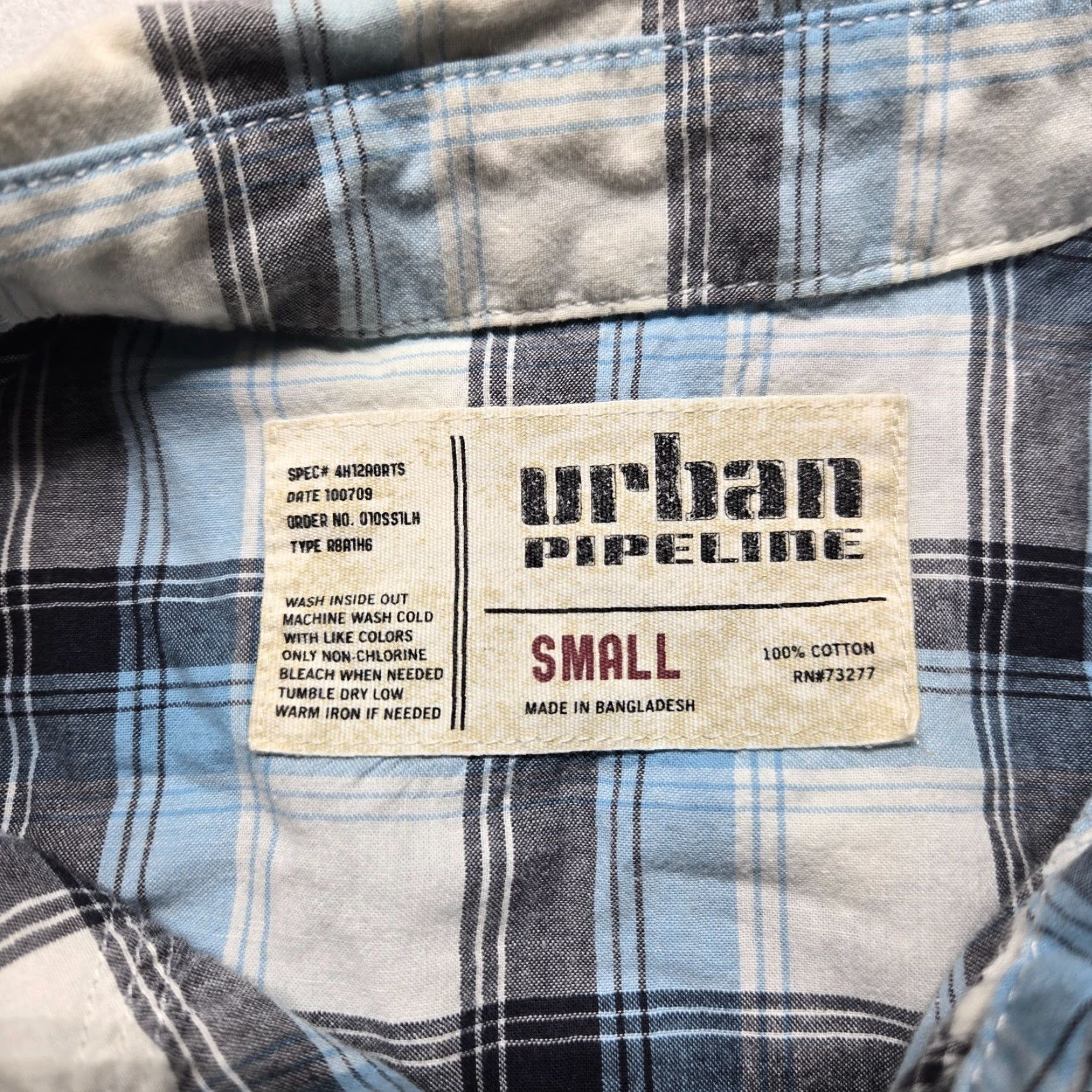 Vintage VINTAGE Urban Pipeline Western Style Shirt Men Small Blue White Plaid Cotton Casual Size US S / EU 44-46 / 1 - 3 Thumbnail
