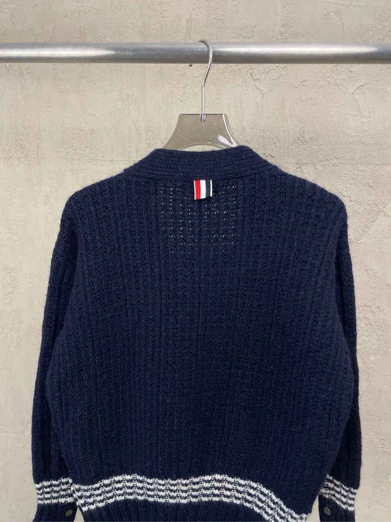 Thom Browne Thom browne Dark blue plaid jacquard wool blend cardigan sw Size US M / EU 48-50 / 2 - 4 Thumbnail