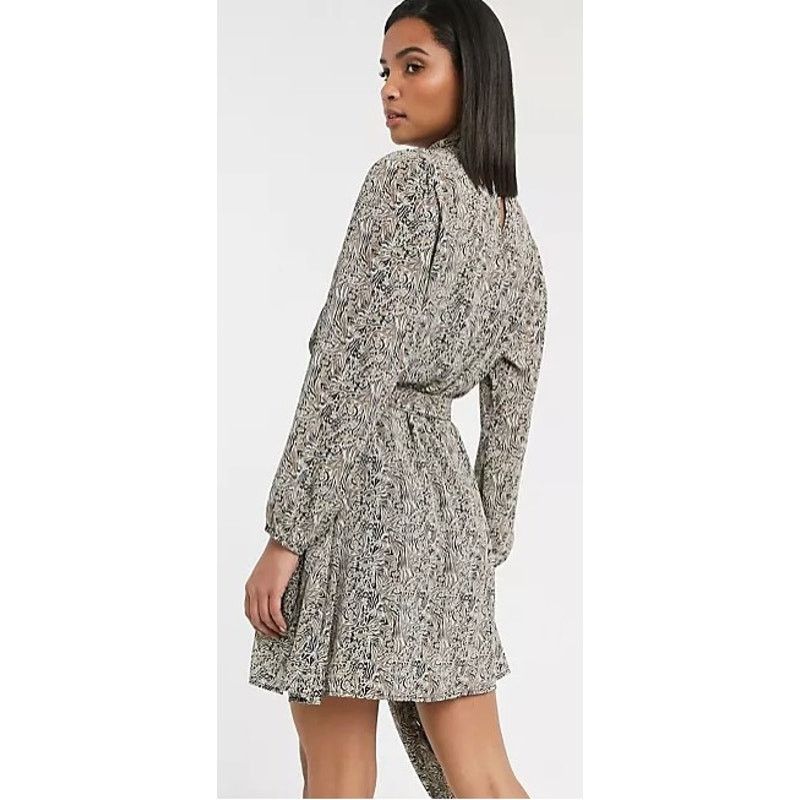Other AWARE by Vero Moda Josephine Printed Mock Neck Dress Small Size S / US 4 / IT 40 - 2 Thumbnail