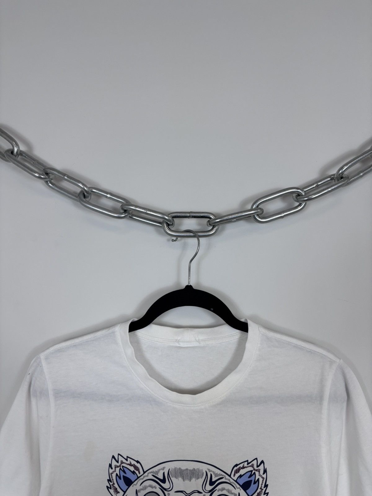 Kenzo Kenzo Paris Tiger Print Big Logo Men’s White T-Shirt Tee Size US S / EU 44-46 / 1 - 5 Thumbnail