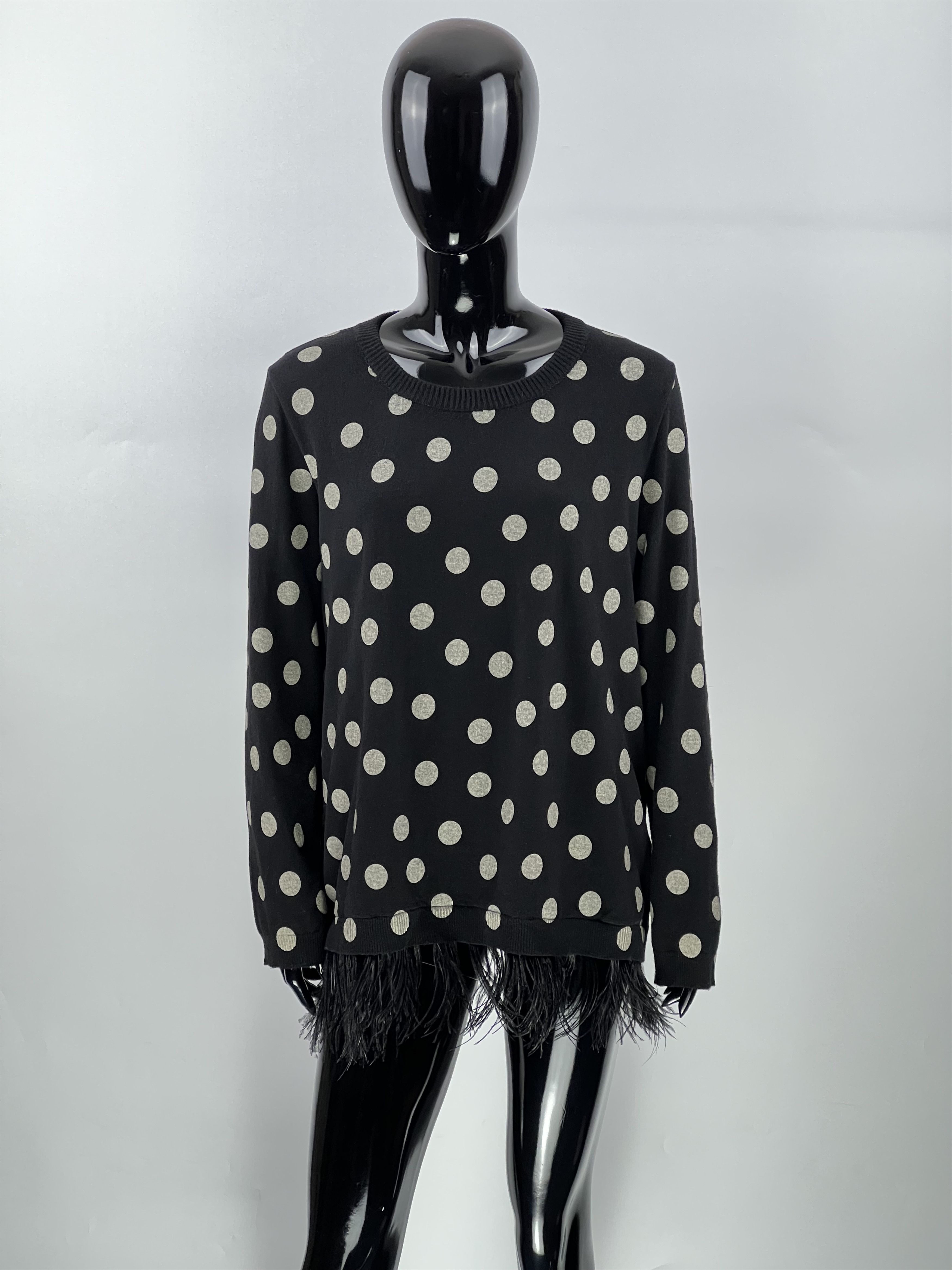 Other Aniye By Wool Cashmere Angora Polka Dot Feathers Trim Size L / US 10 / IT 46 - 1 Thumbnail