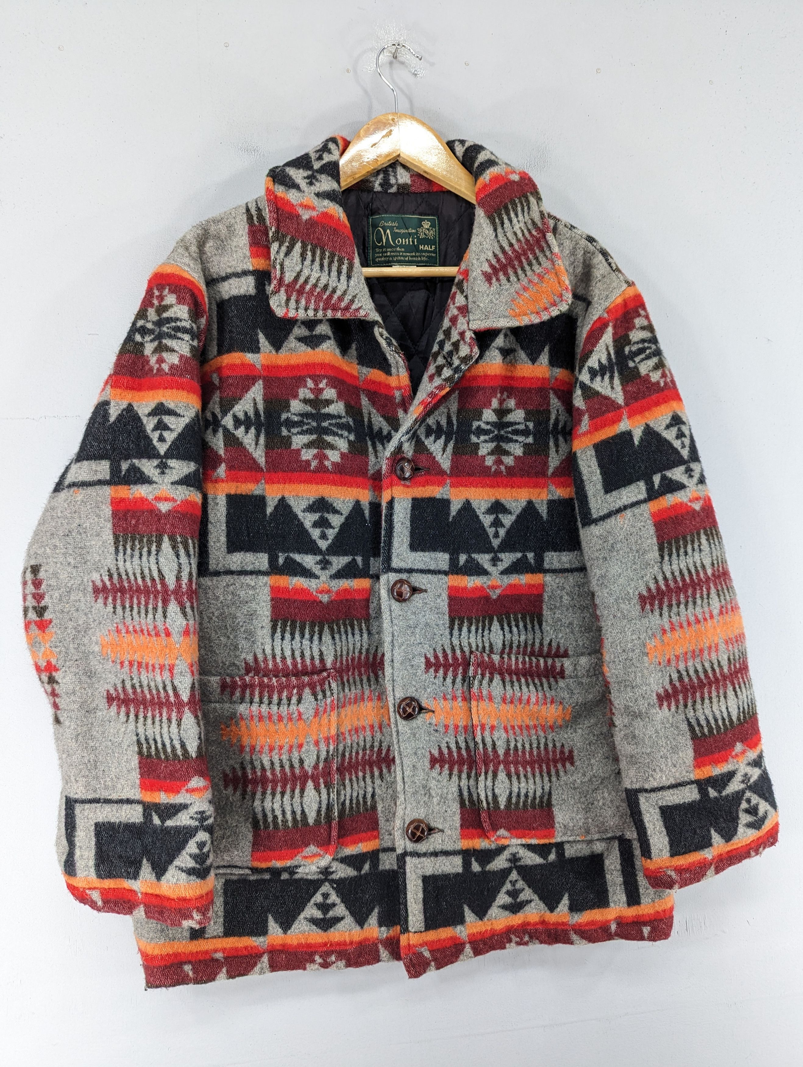 Vintage Vintage Monti Half Aztec Wool Quilted Button Jacket Size US M / EU 48-50 / 2 - 3 Thumbnail