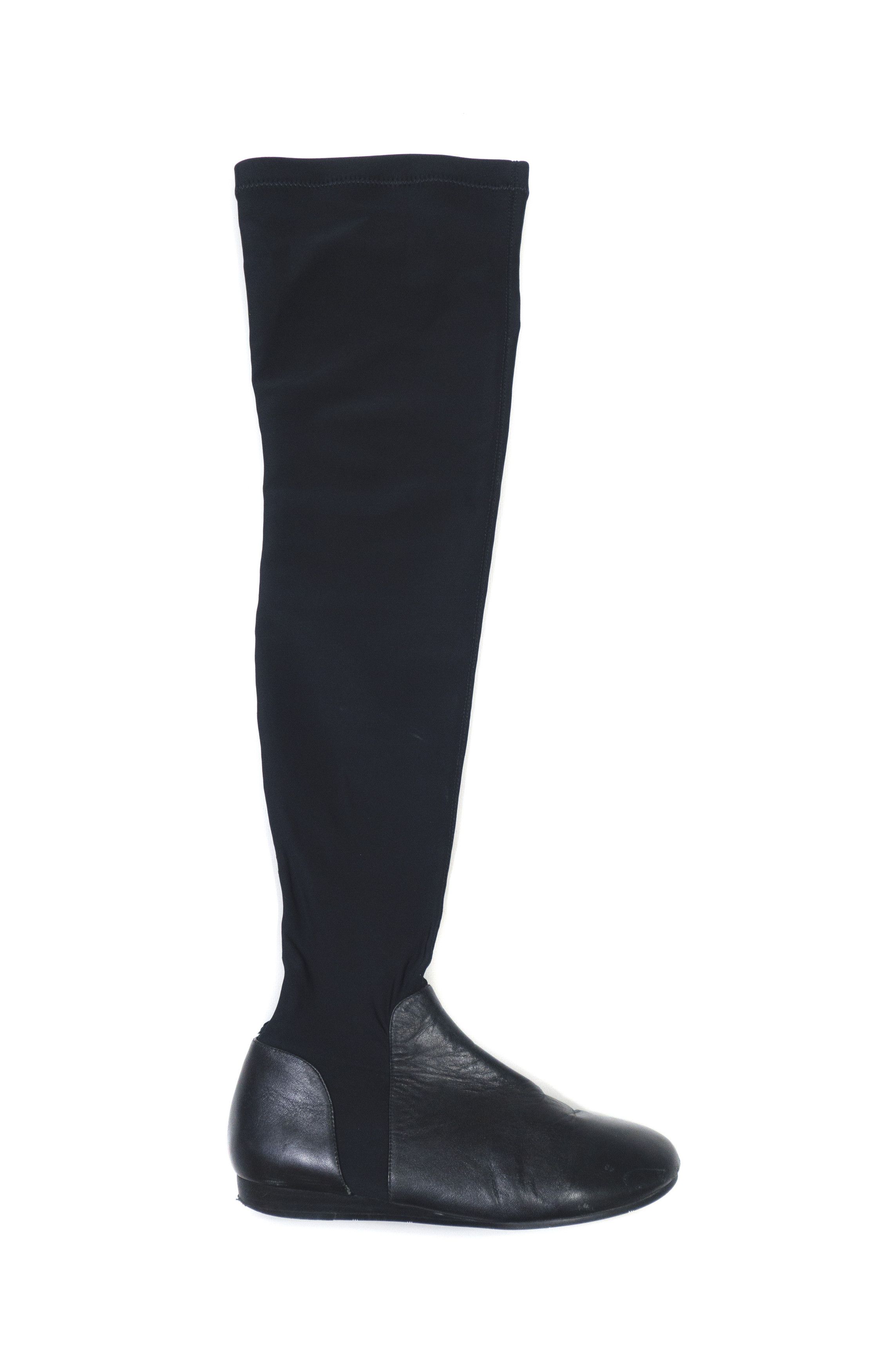 Sarah Pacini Nylon Leather High Boots Size US 9 / IT 39 - 1 Thumbnail