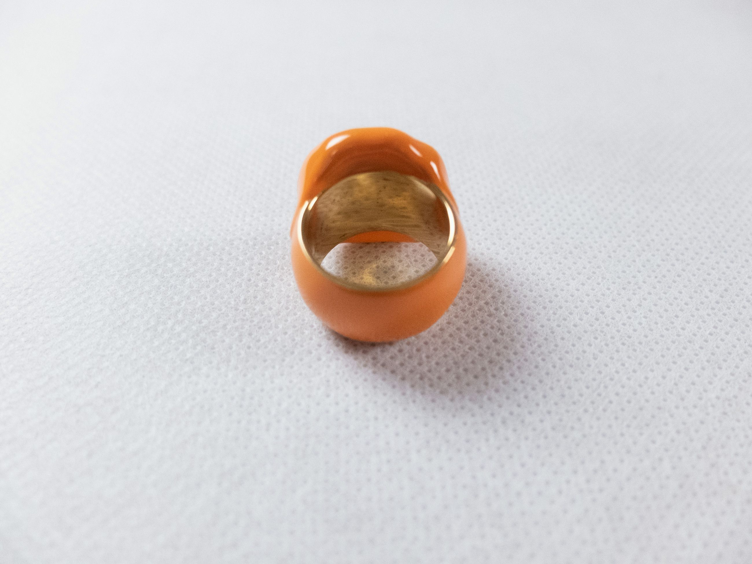 Bottega Veneta BOTTEGA VENETA Seal orange gold plated silver ring 6 13 q Size ONE SIZE - 6 Thumbnail