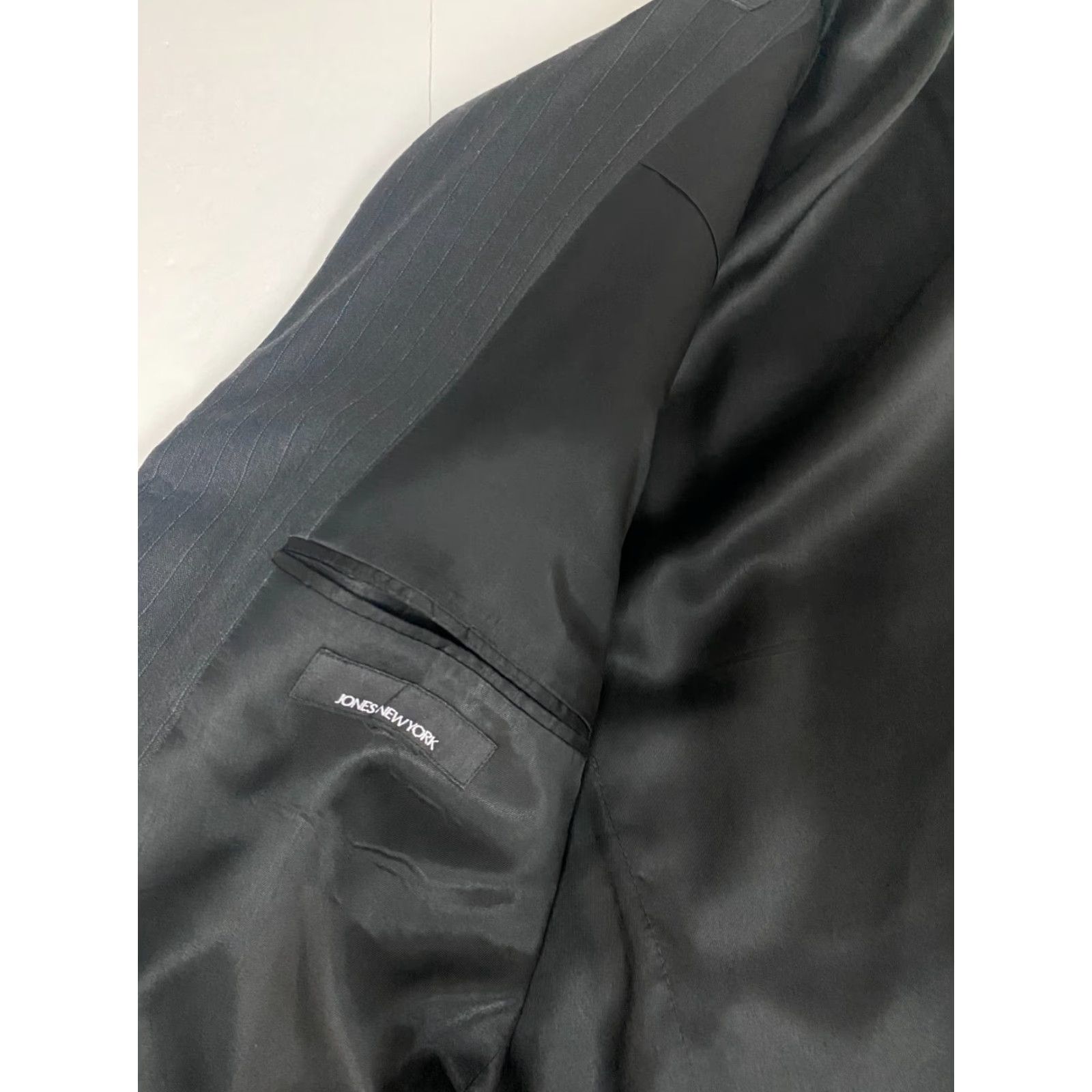 Jones New York Jones New York Blazer Mens 44 Black Tweed Wool Polyester Classic Single-Breasted Peak Lapel Jacket Coat Regular Size 44R - 6 Thumbnail
