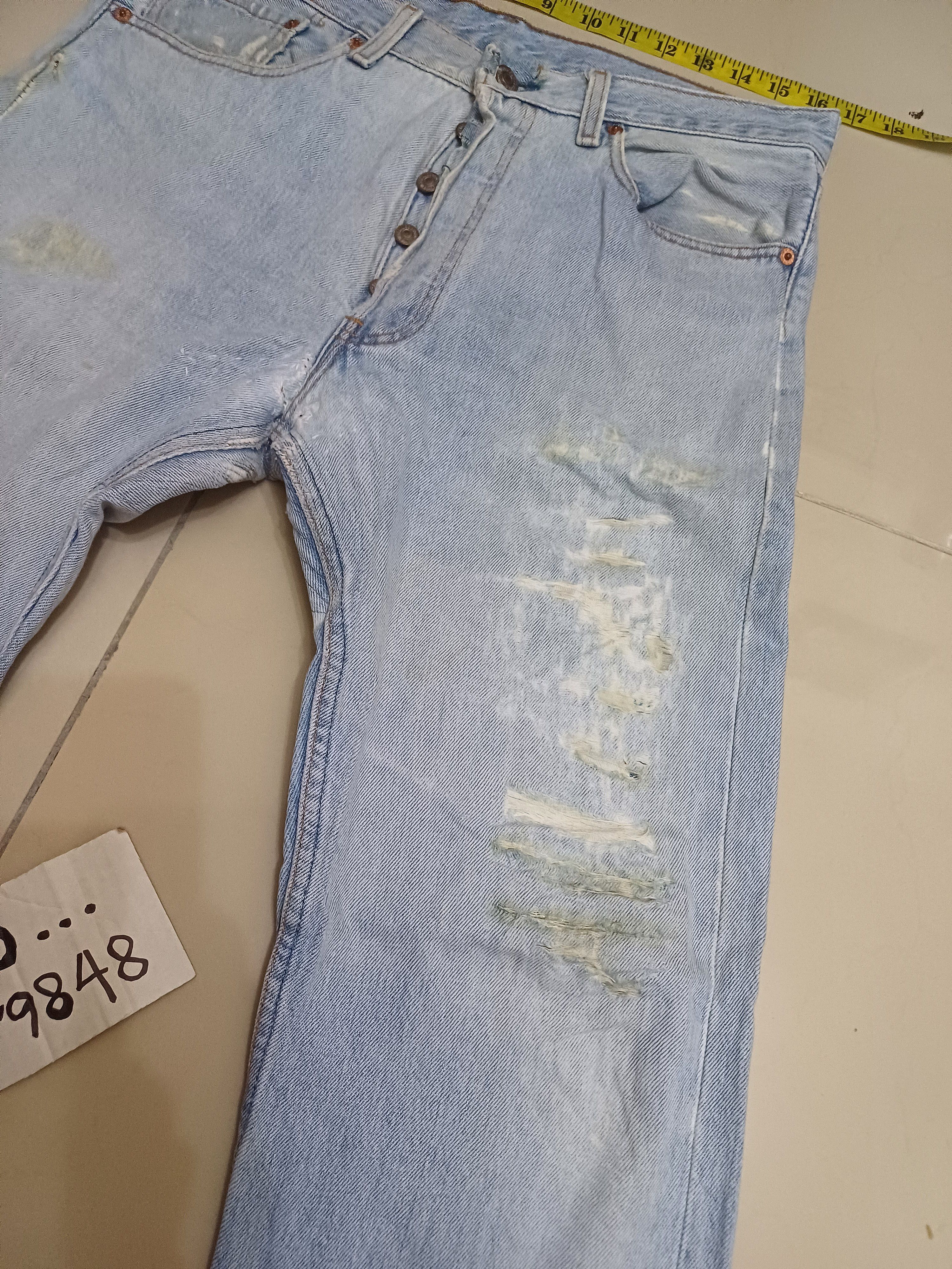 Levi's Vintage Clothing Crazy Distressed, vintage 90s Levis 501 🔥🔥🔥 Size US 32 / EU 48 - 13 Thumbnail