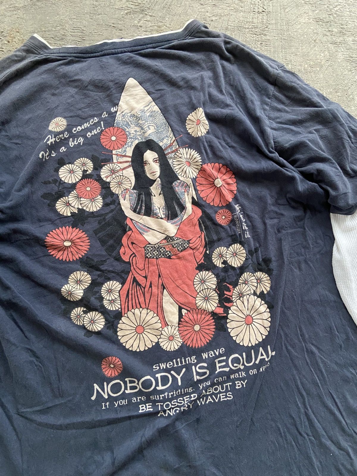 Japanese Brand 2000s Kissmark - Double Layerd Long Sleeve T-Shirt Size US L / EU 52-54 / 3 - 10 Thumbnail