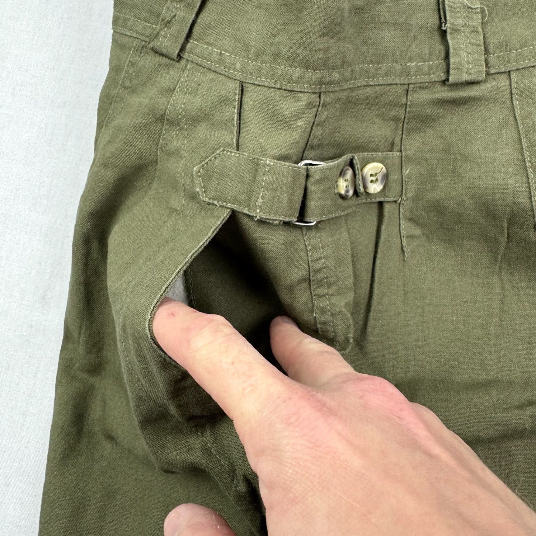 Vintage VINTAGE Morgan Square Safari Shorts Womens 14 Green High Waisted 80s Chino Size 36" / US 14 / IT 50 - 3 Thumbnail