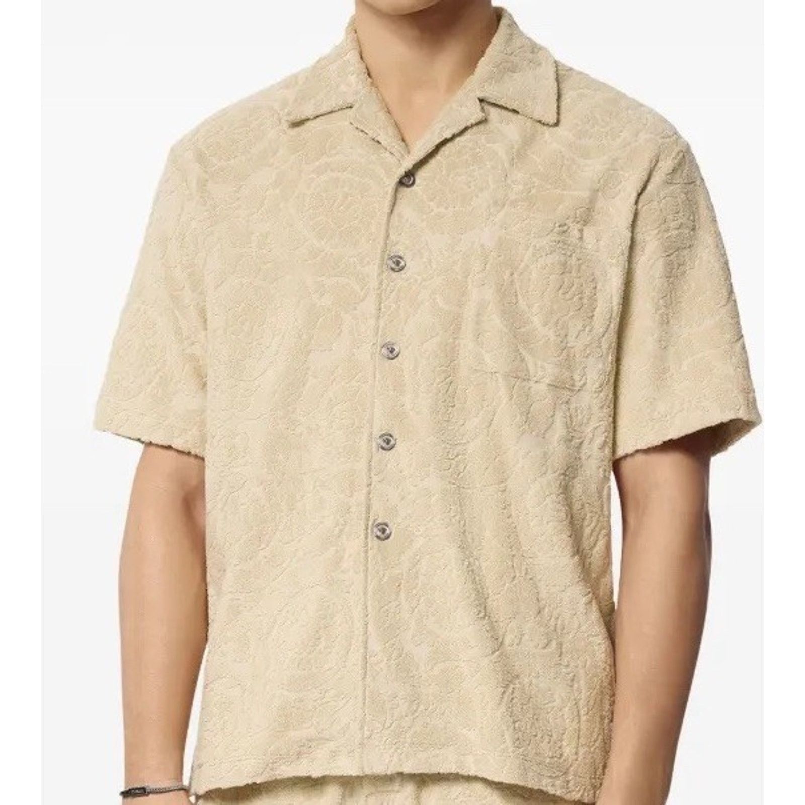 Versace Versace Barocco Jacquard Towel Shirt Size XL 1015692 Size US XL / EU 56 / 4 - 1 Thumbnail