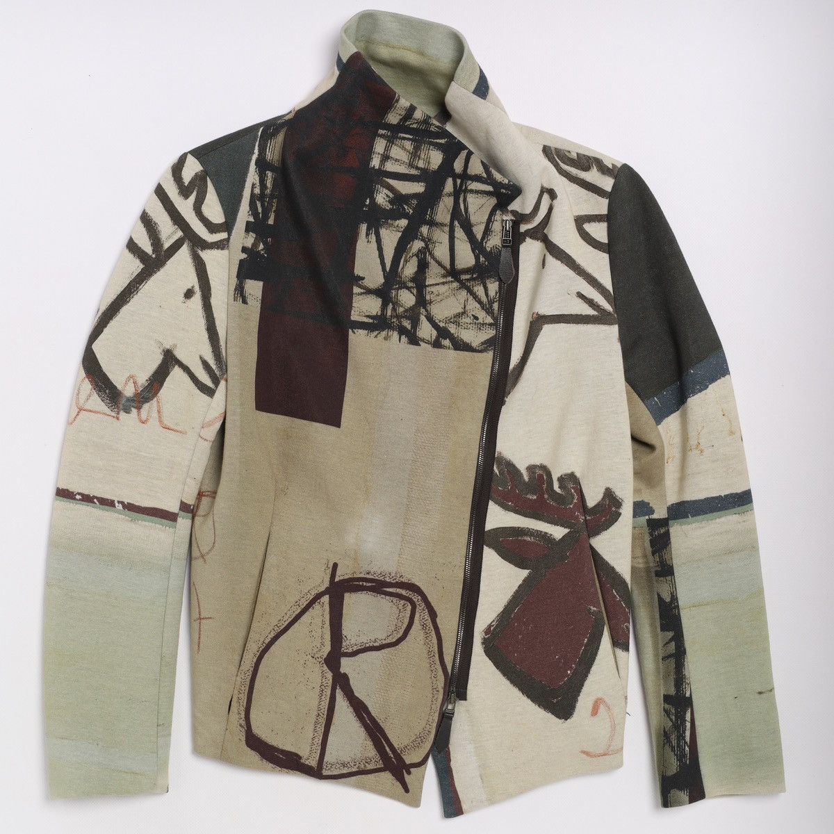 Annette Gortz Annette Gortz Biker Zip Jacket Printed Multicolor Cotton Size XS / US 0-2 / IT 36-38 - 2 Thumbnail
