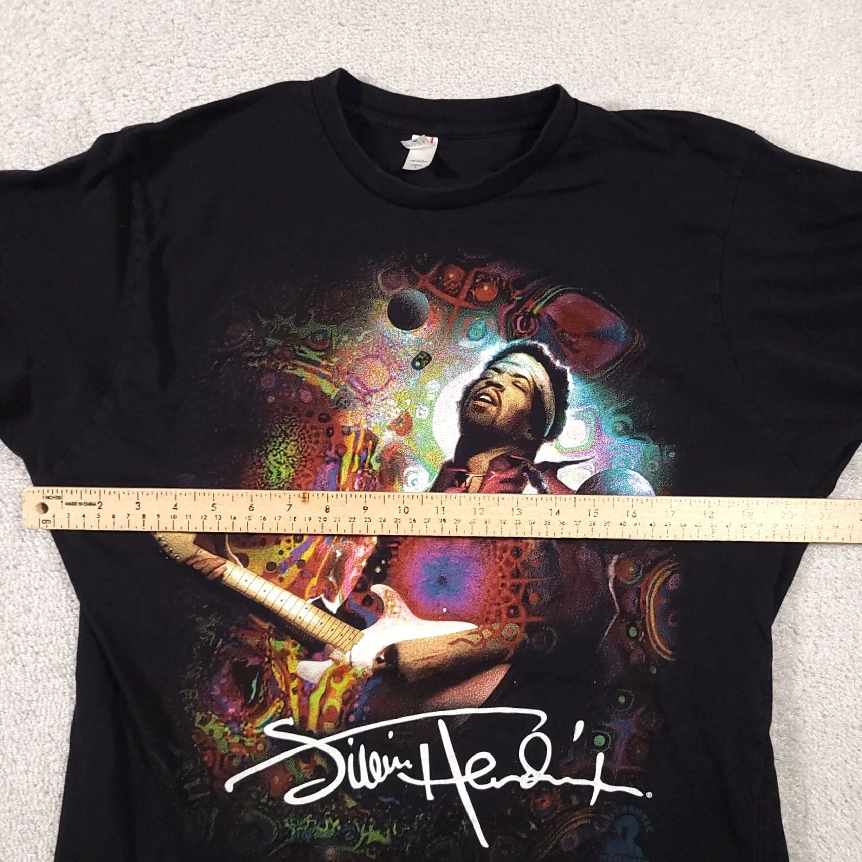 Anvil VINTAGE Y2K Jimi Hendrix T Shirt Mens Large Black Guitar Legend 2007 Big Graphic T-Shirt Shirt Men Black Graphic Print Music Rock All Seasons Size US L / EU 52-54 / 3 - 6 Thumbnail