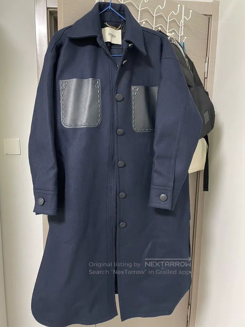 Fendi Fendi Navy blue wool coat shirt jacket style Size XS / US 0-2 / IT 36-38 - 1 Thumbnail