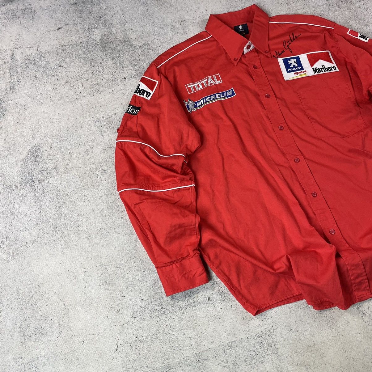 Marlboro Formula 1 Puegot Marlboro Signed Marcus Gronholm Shirt Size US XXL / EU 58 / 5 - 2 Thumbnail